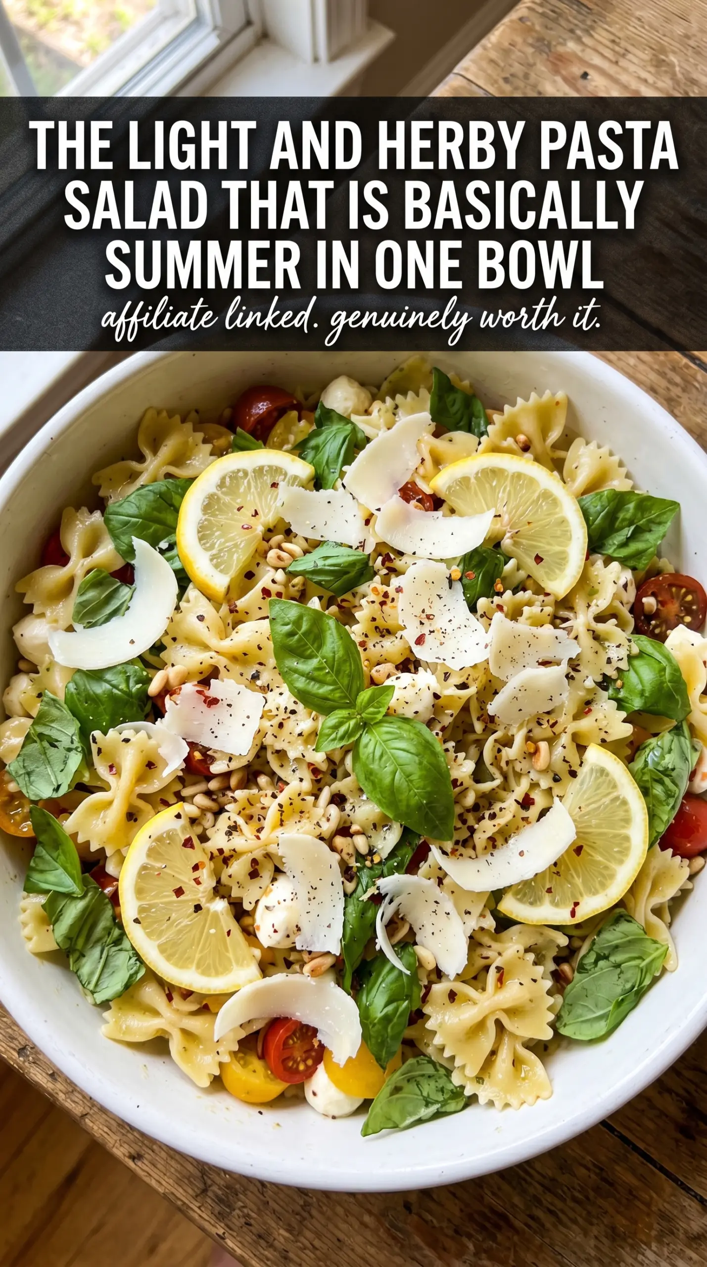 Basil Lemon Pasta Salad fresh citrus herb