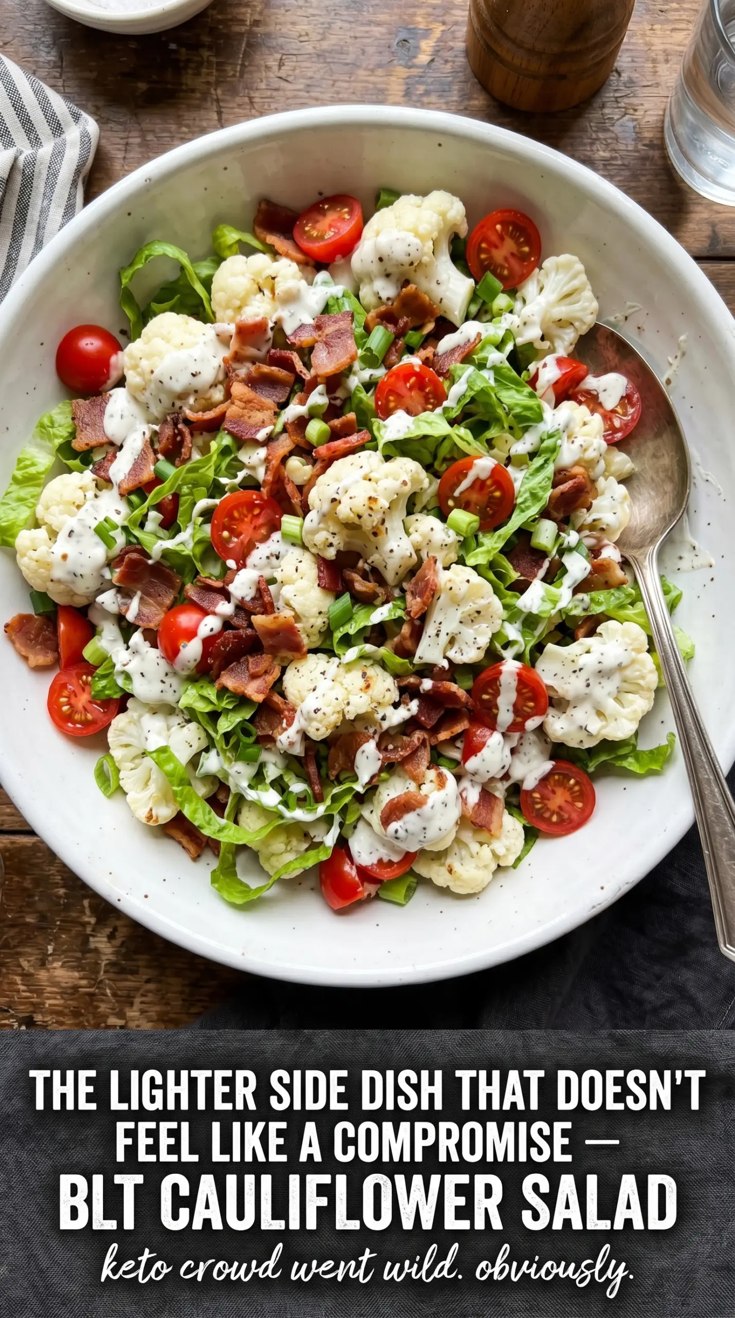 BLT Cauliflower Salad roasted, creamy, low-carb