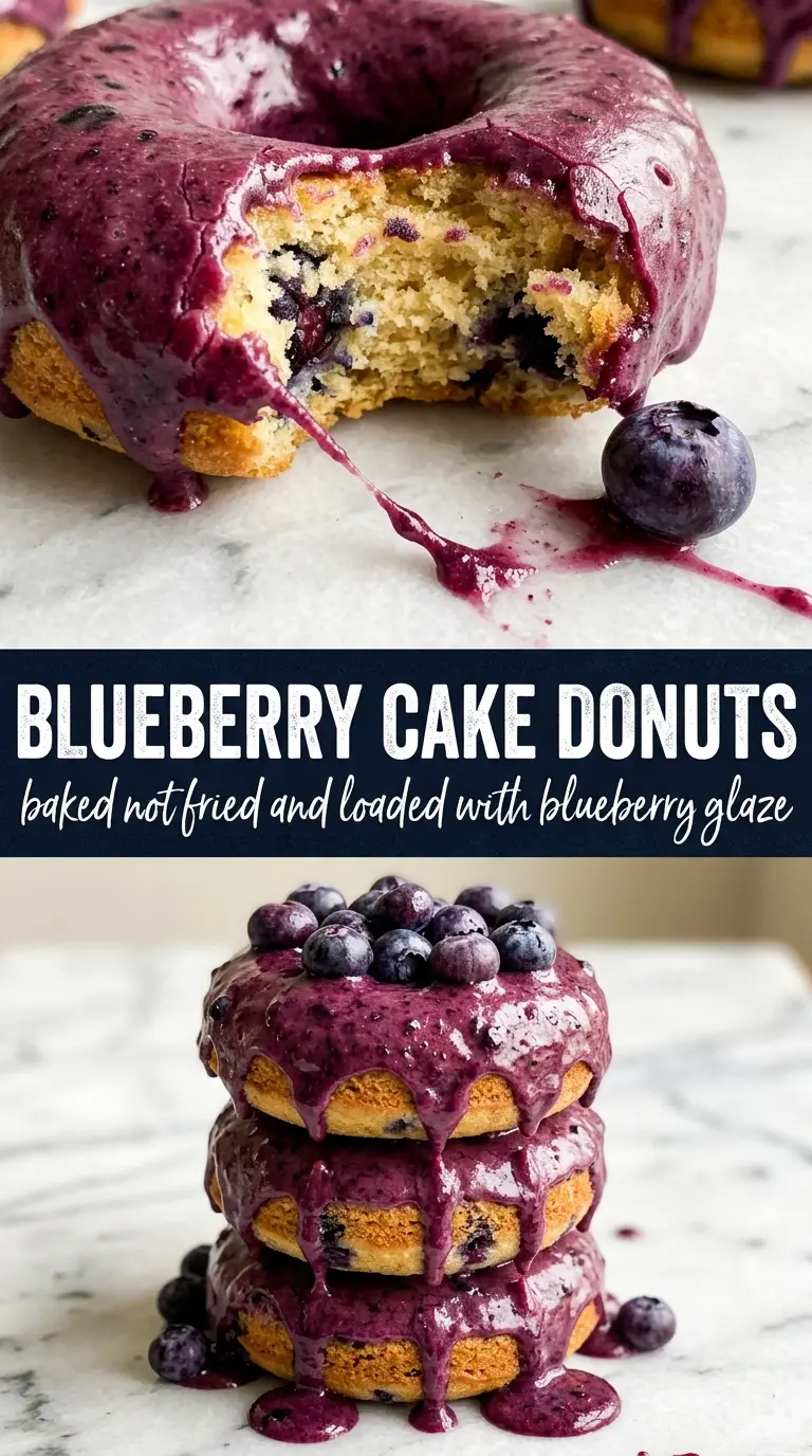 Blueberry Cake Donuts soft glazed blueberry