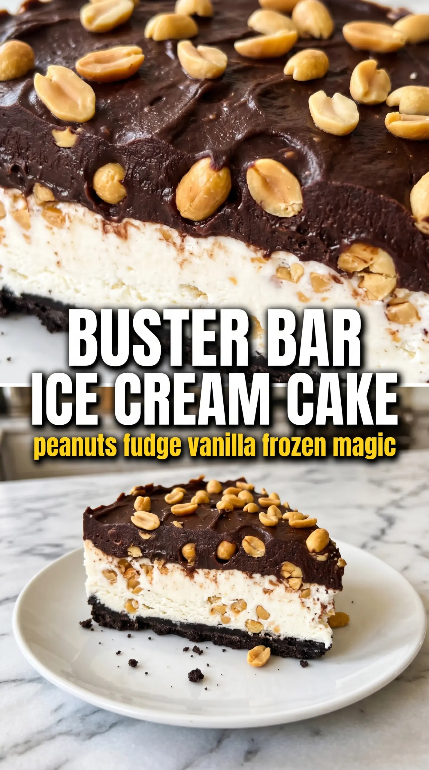 Slice of ice cream cake on a plate