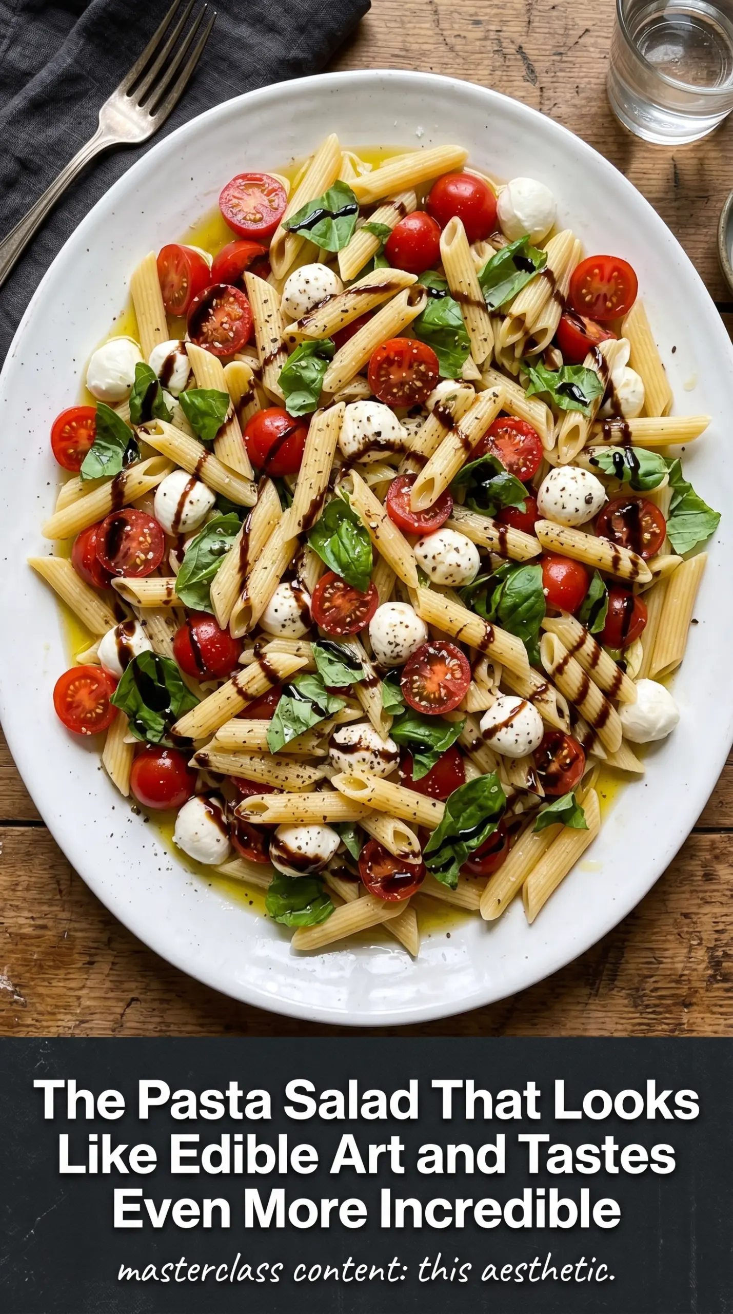 Caprese pasta salad fresh mozzarella basil