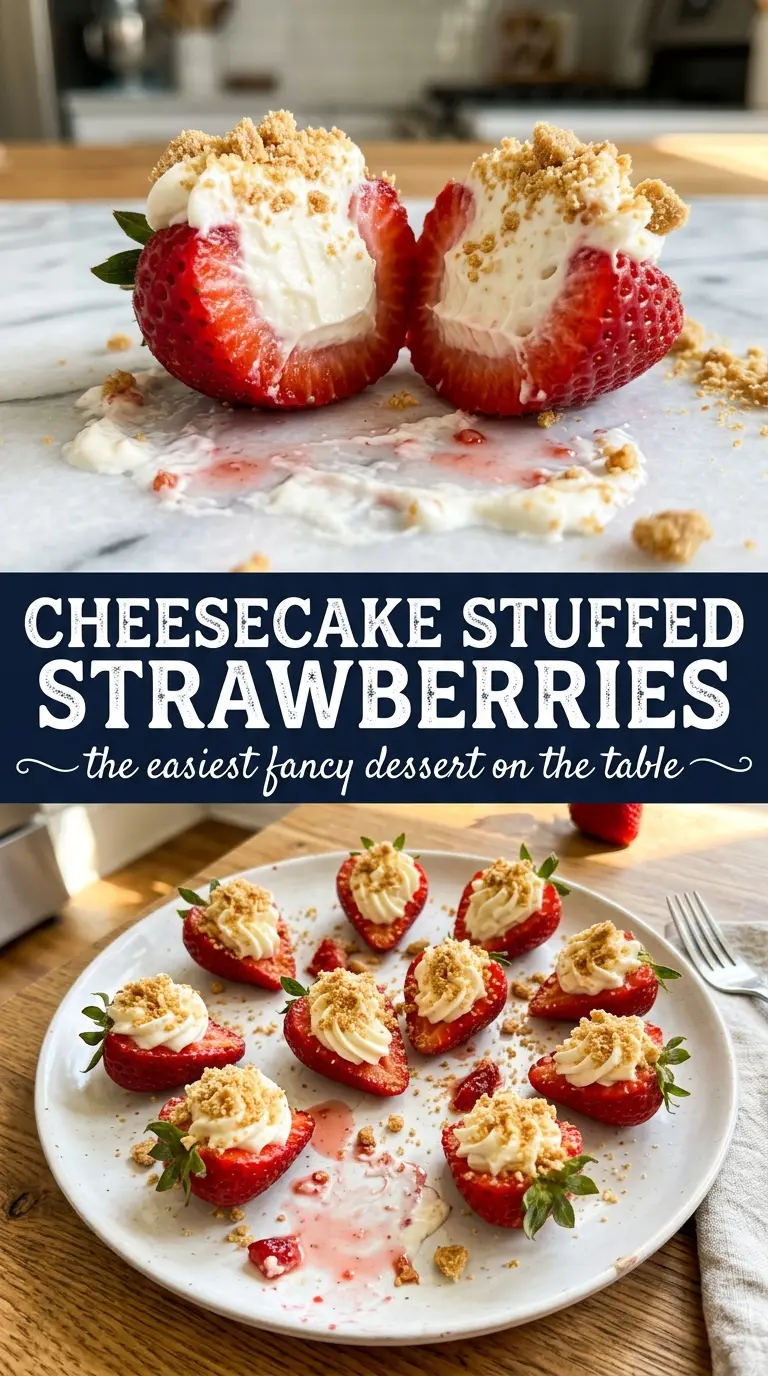 Cheesecake Stuffed Strawberries creamy fresh no-bake