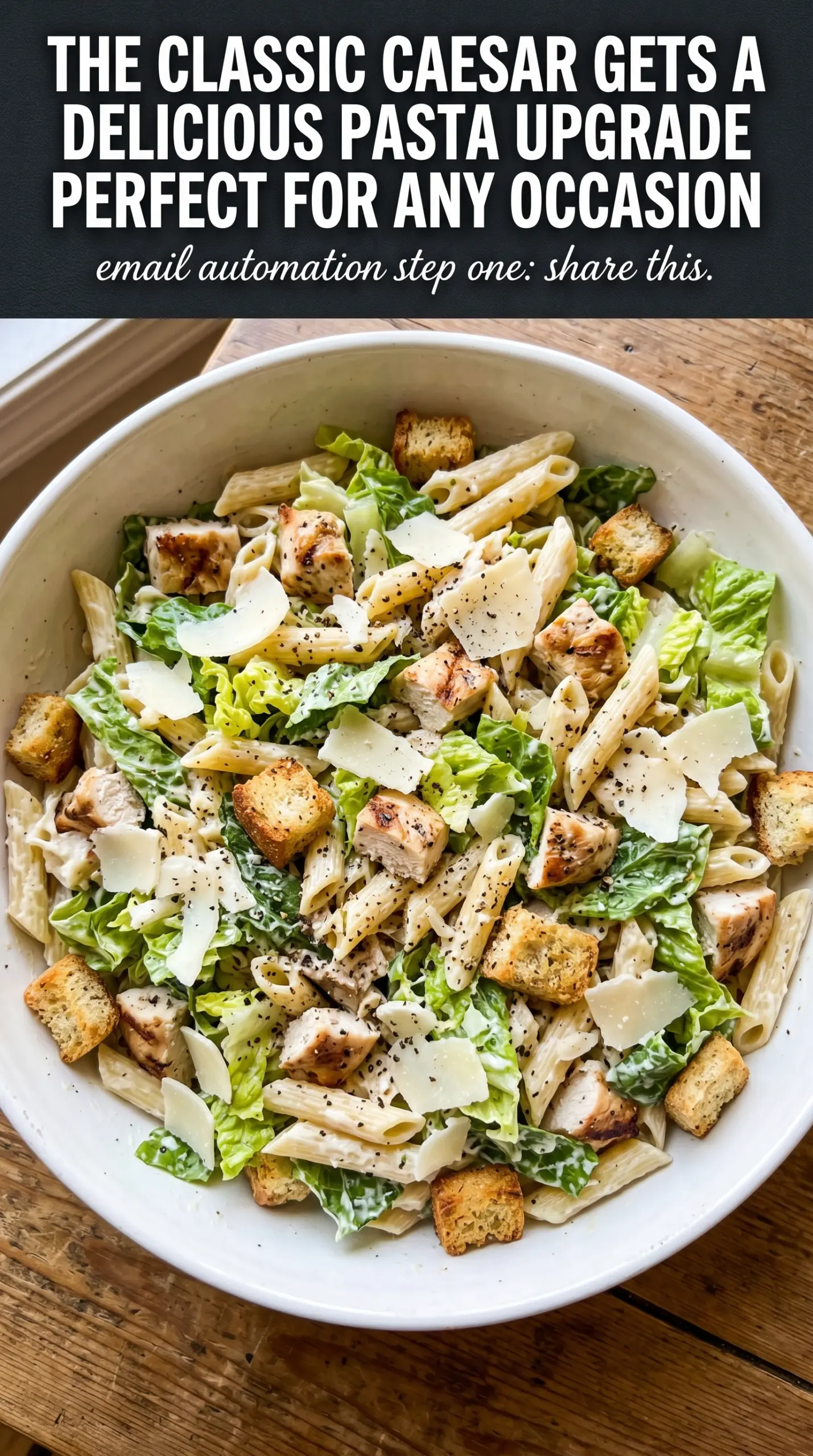 Chicken Caesar Pasta Salad creamy crunchy fresh