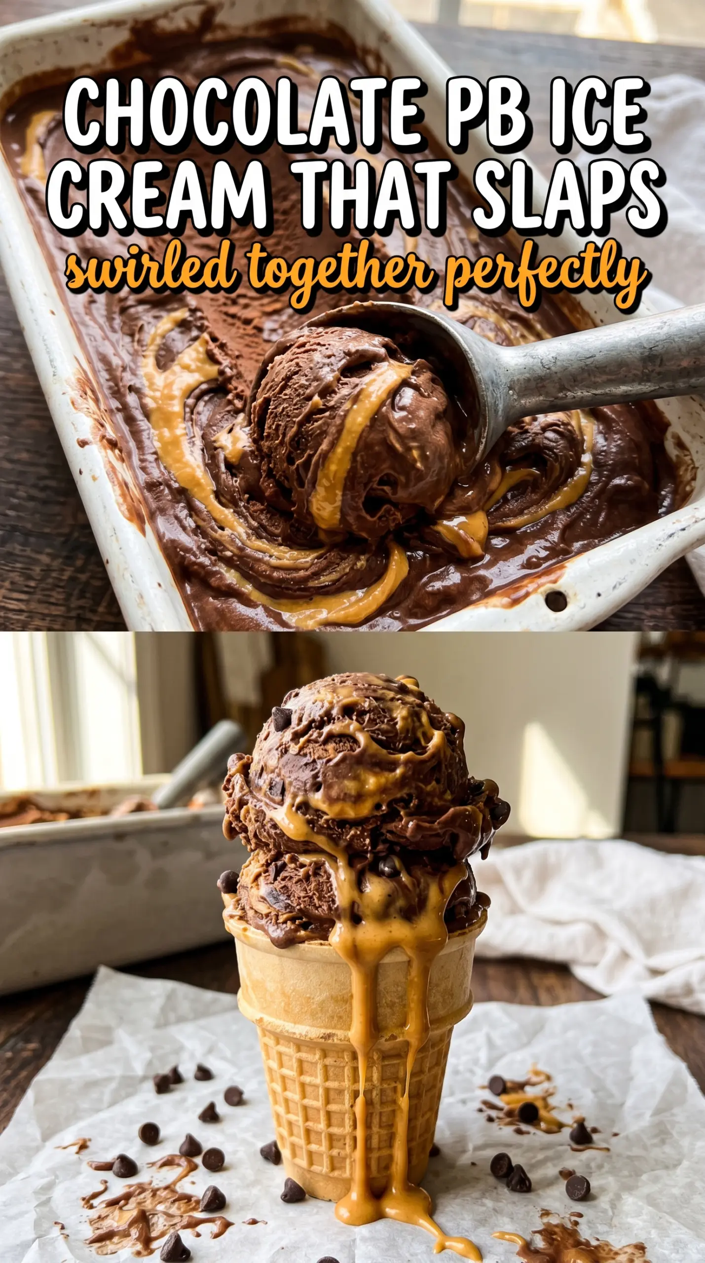 Chocolate Peanut Butter Ice Cream creamy swirls rich