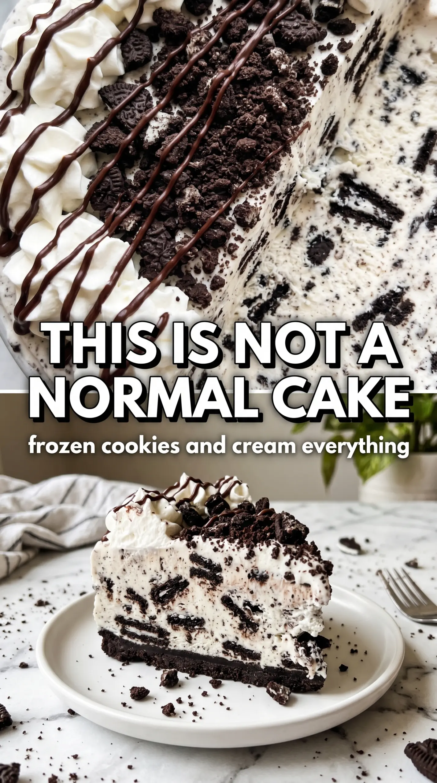 Slice of ice cream cake on a plate