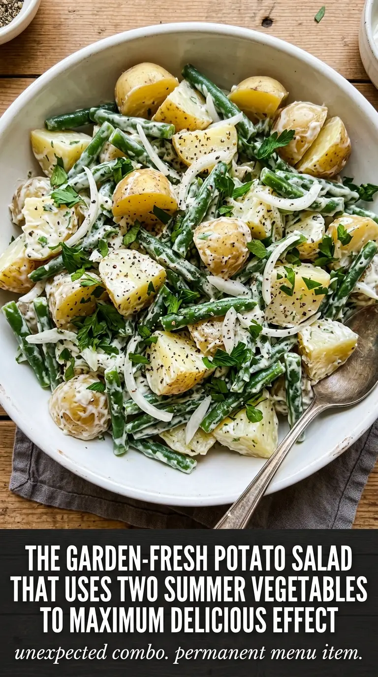 Creamy Green Bean Potato Salad creamy herb dressing