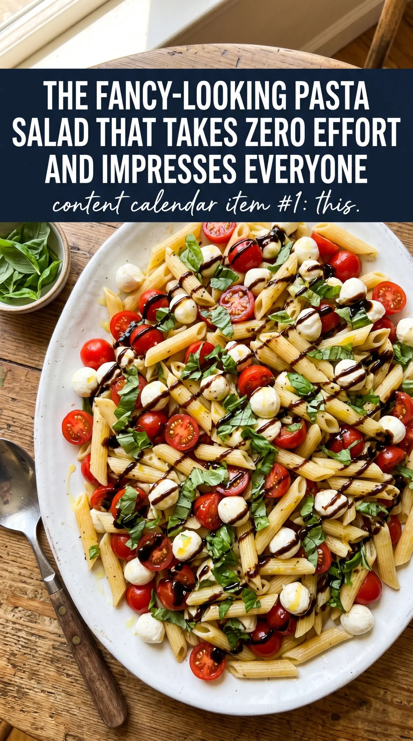 Easy Caprese Pasta Salad fresh basil mozzarella tomatoes