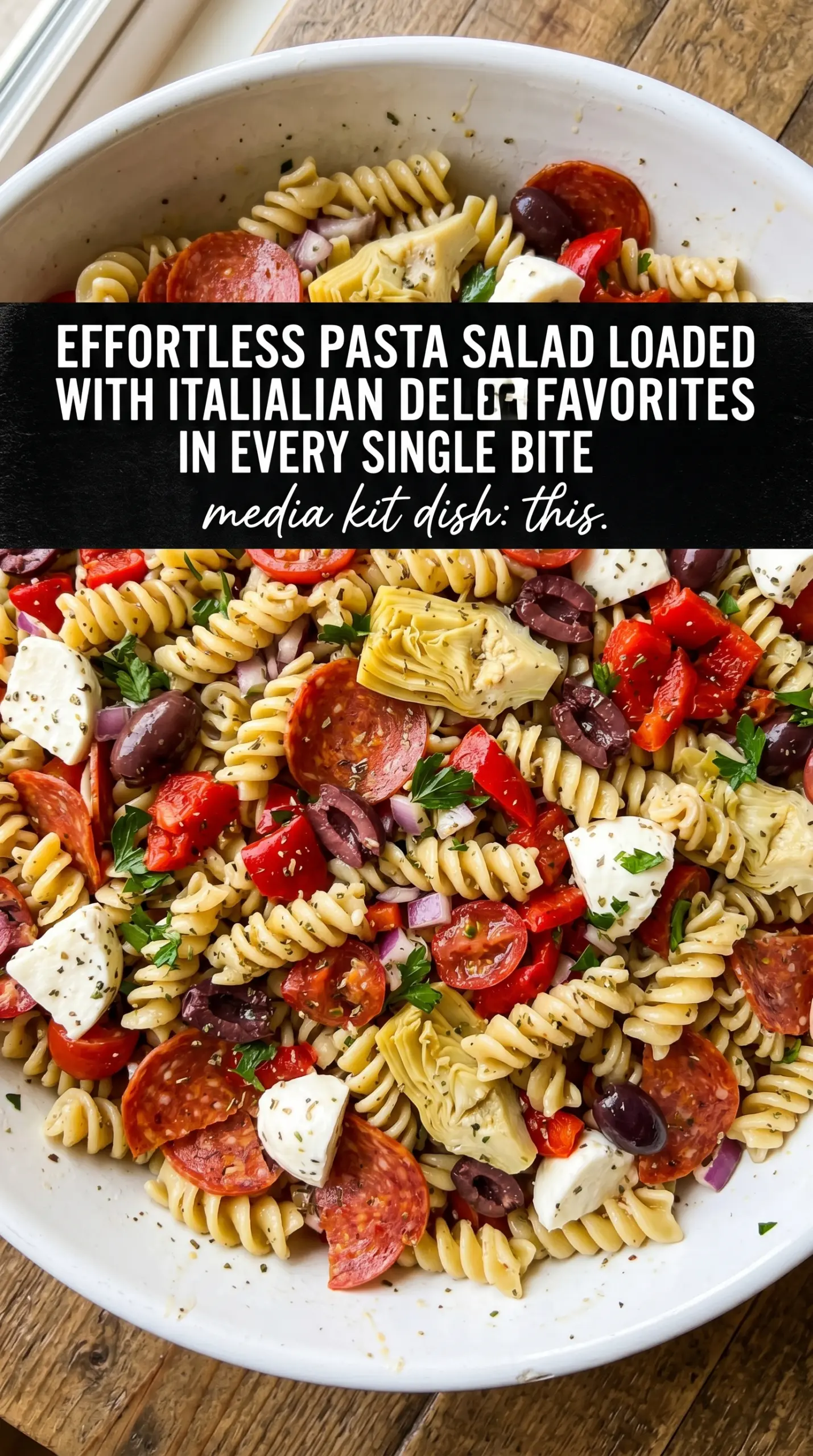 Easy Italian Antipasto Pasta Salad colorful deli-style