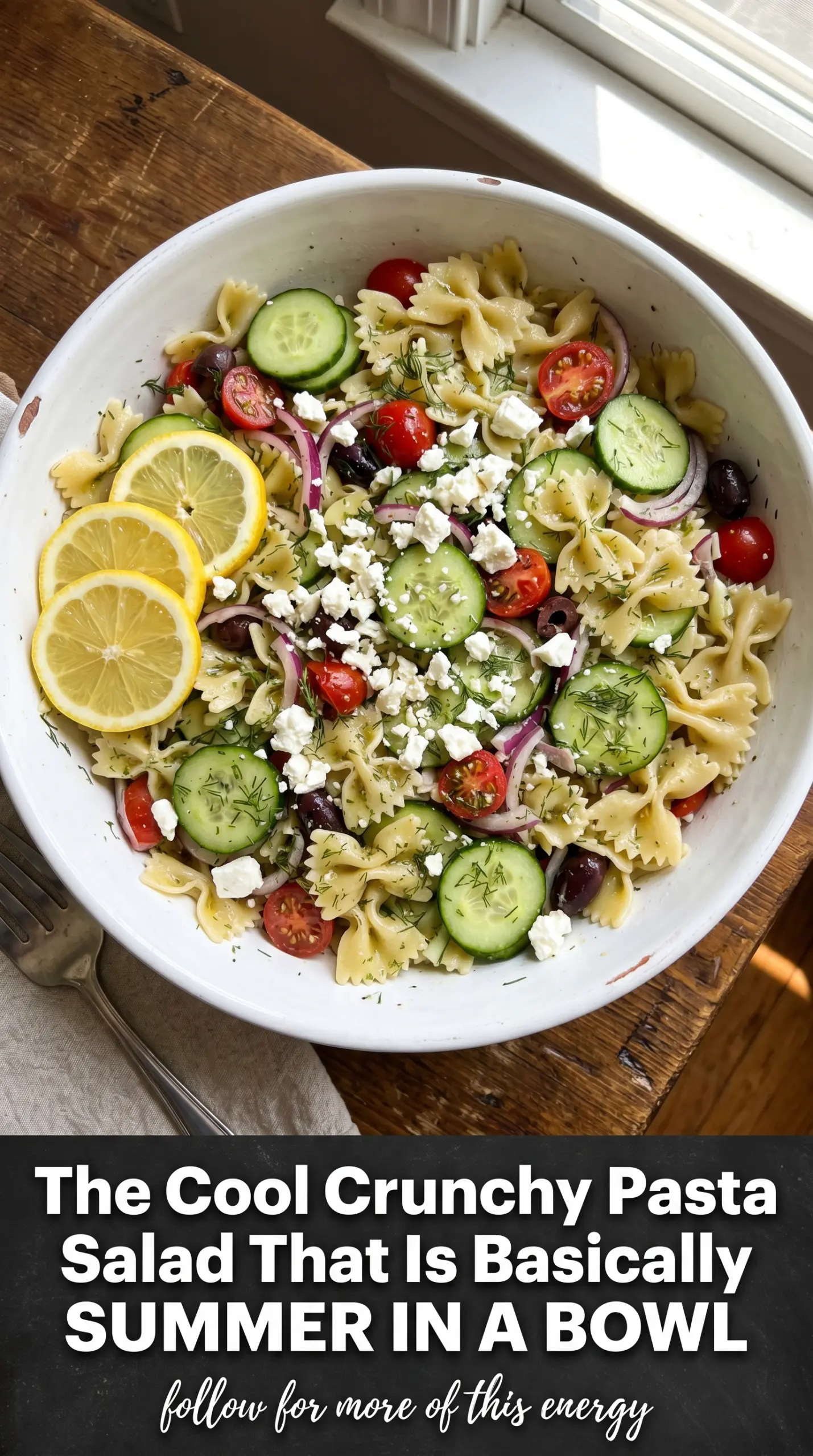Fresh Cucumber Pasta Salad crisp dill creamy