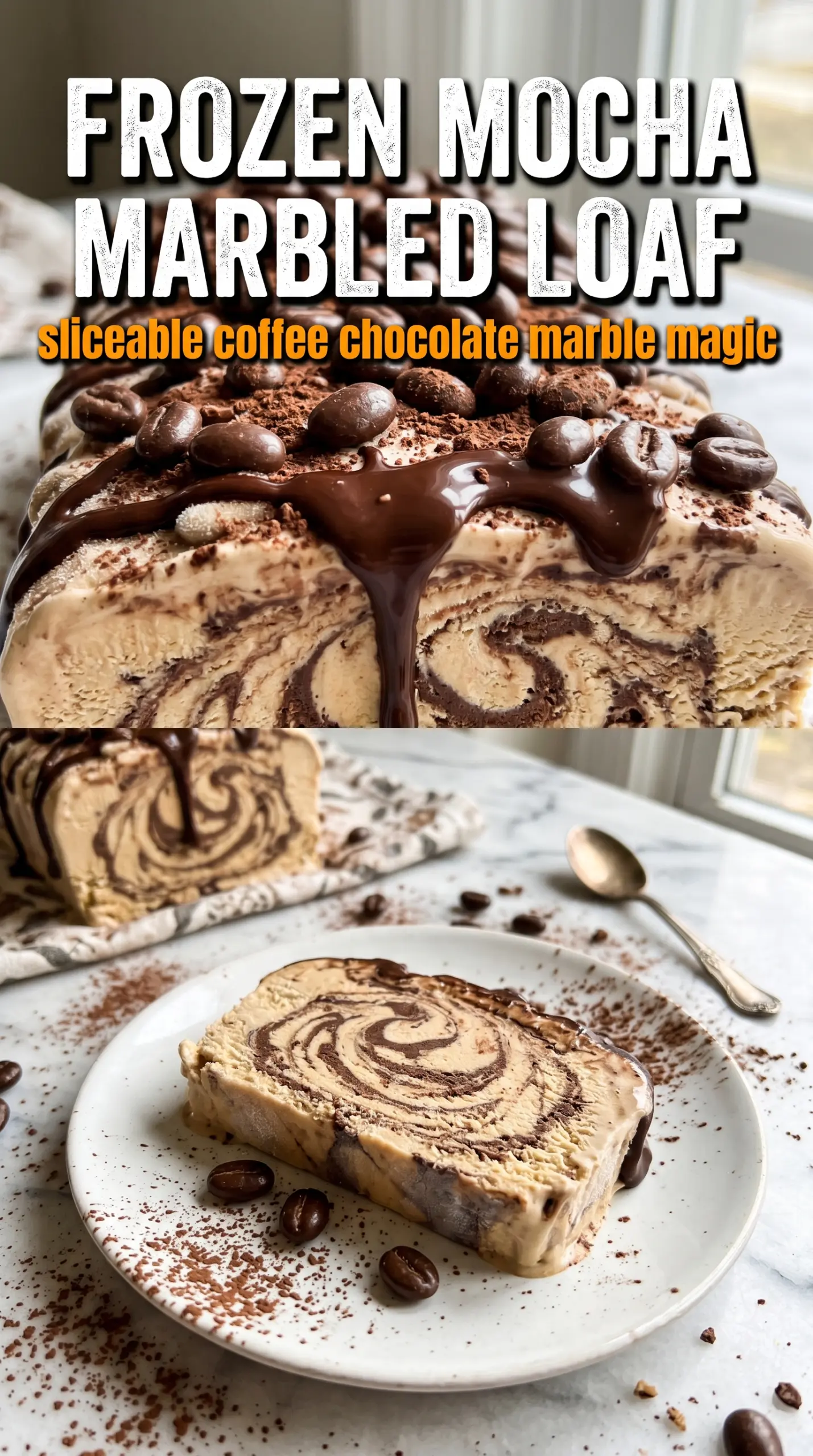 Frozen Mocha Marbled Loaf coffee chocolate swirl