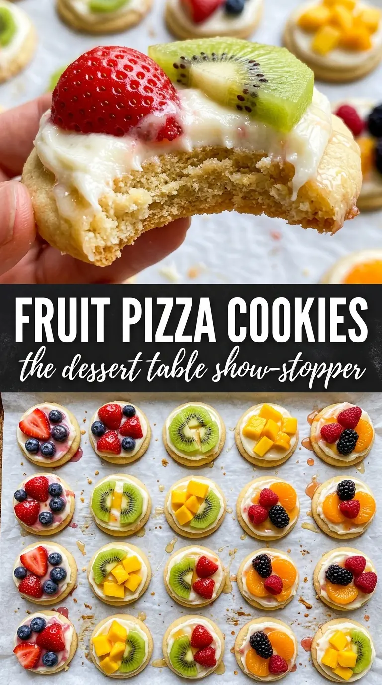 Fruit Pizza Cookies colorful fruit cream cheese