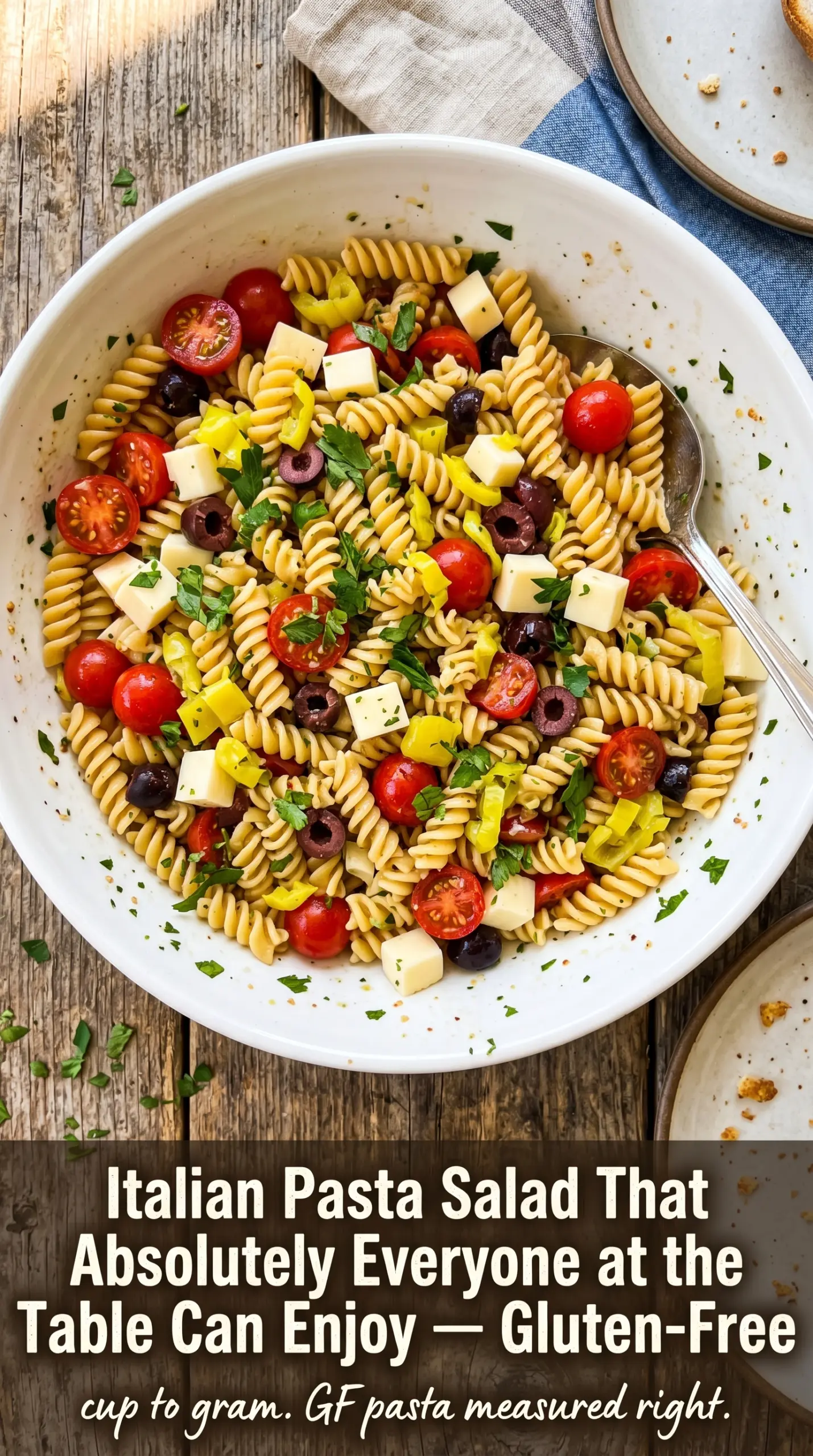 Gluten-free Italian Pasta Salad colorful, celiac-friendly, fresh