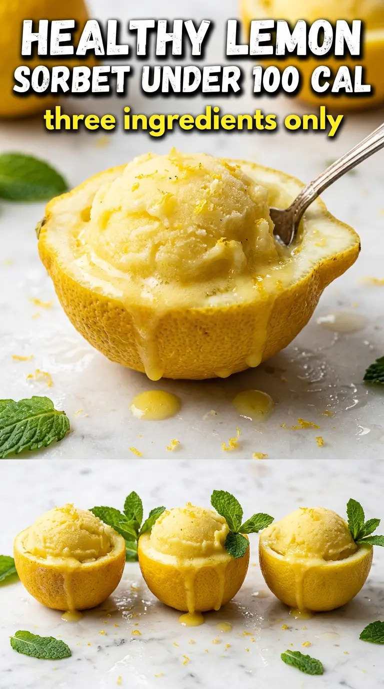 Healthy Lemon Sorbet bright citrus icy