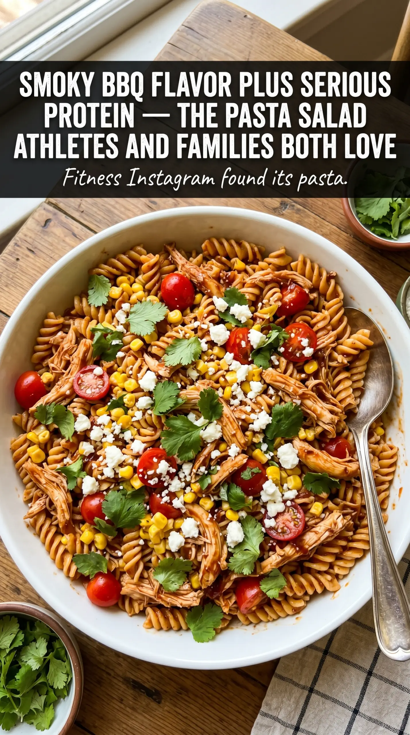 High Protein BBQ Chicken Pasta Salad, smoky creamy meal prep