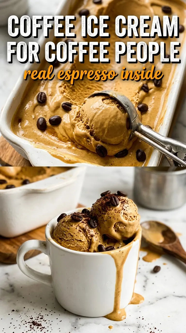 Homemade Coffee Ice Cream deep roasted custard