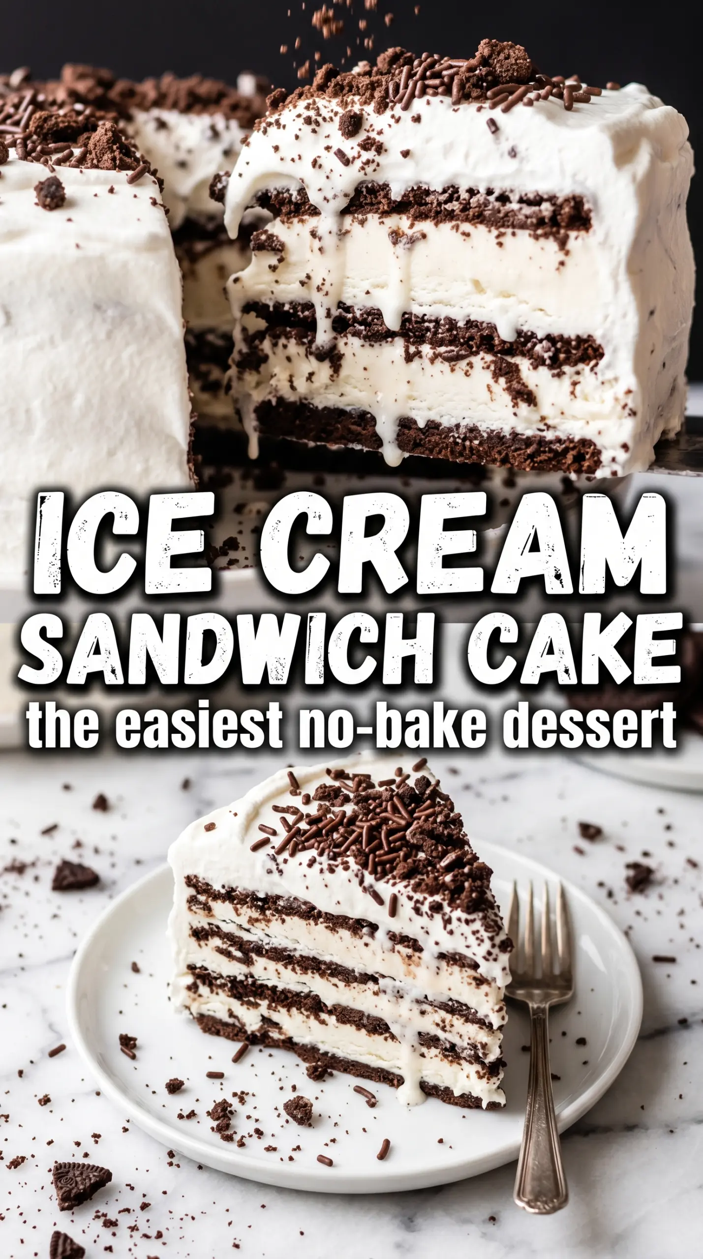 Ice Cream Sandwich Cake layered frozen dessert
