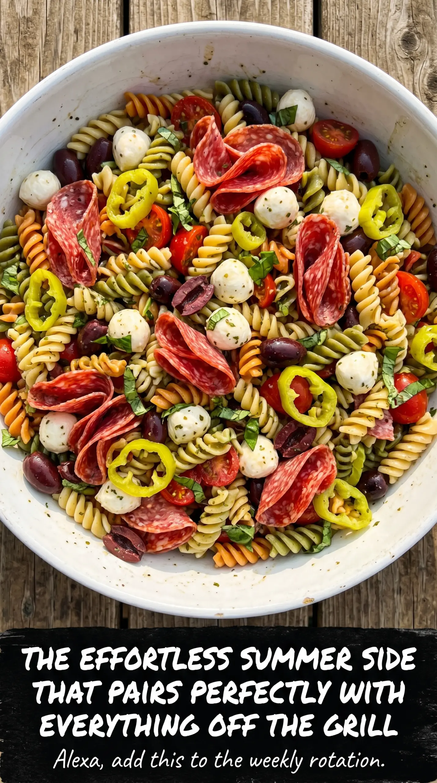 Italian Pasta Salad colorful, zesty, chilled