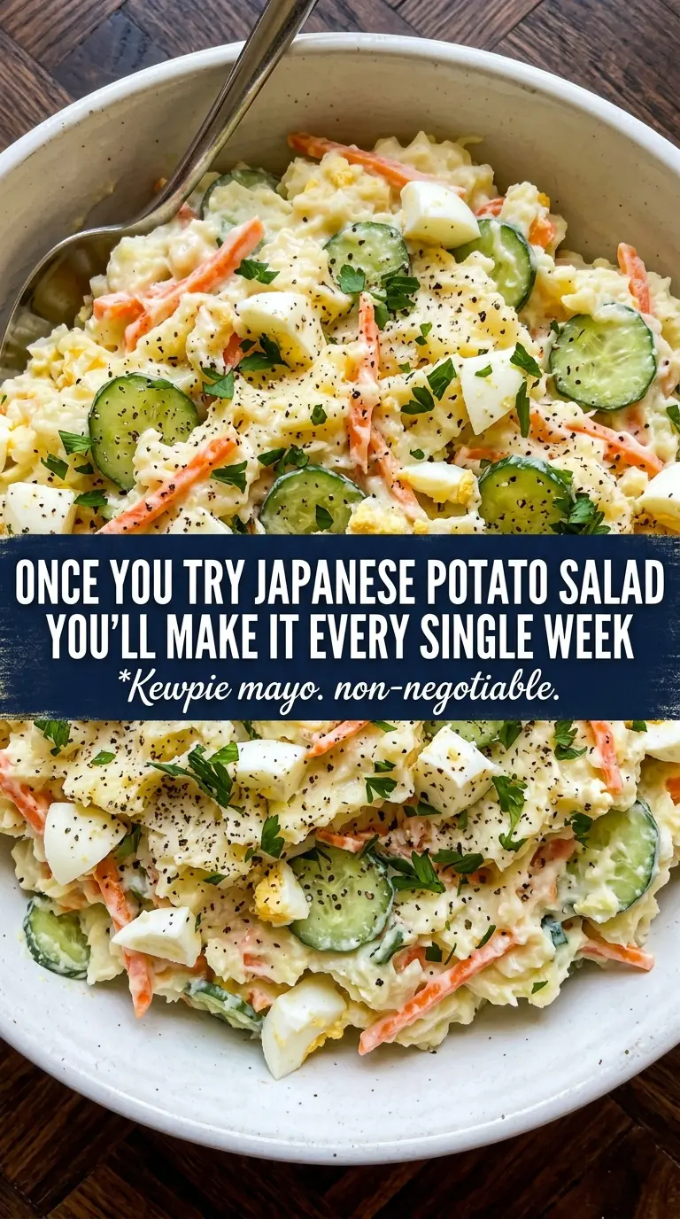 Creamy Japanese potato salad eggs ham