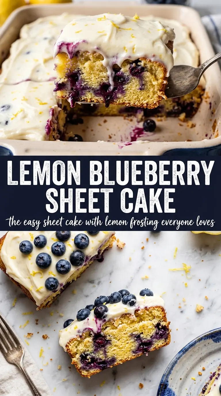 Lemon Blueberry Sheet Cake bright lemony frosted