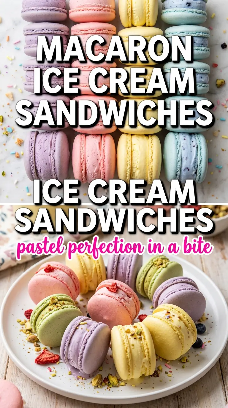 Macaron Ice Cream Sandwiches jewel-toned chewy almond