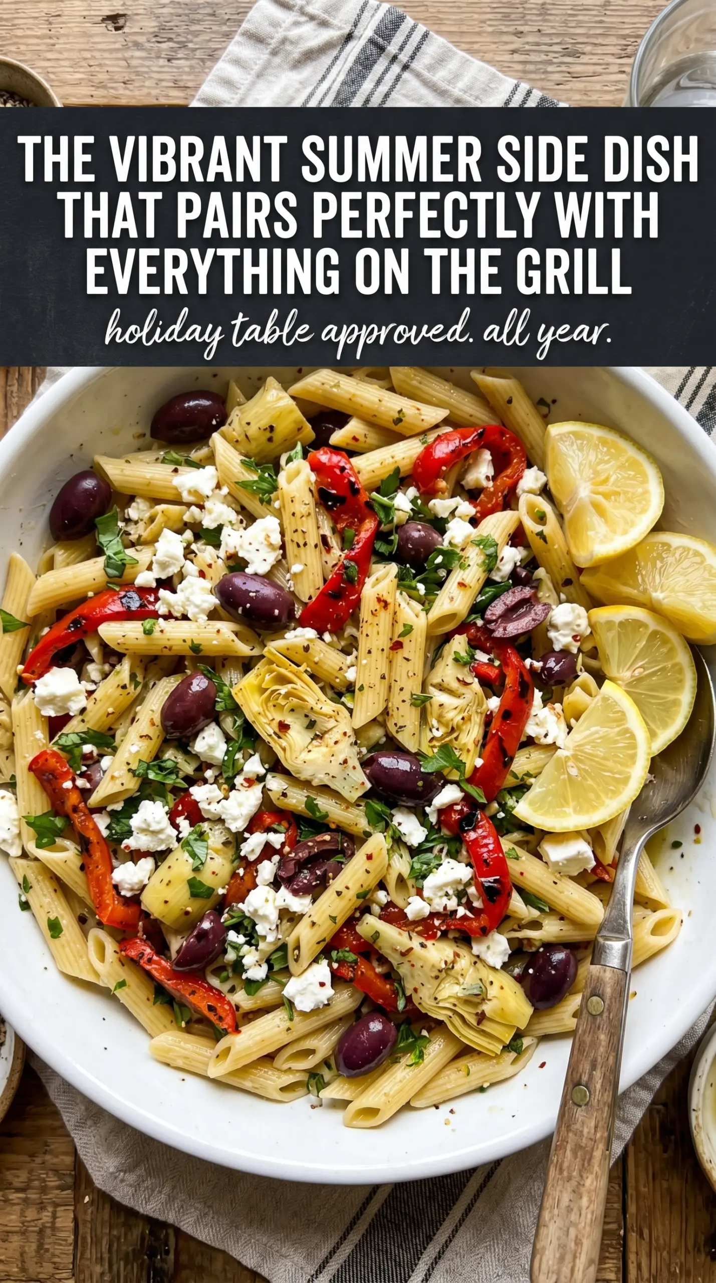Cooled pasta salad perfect texture