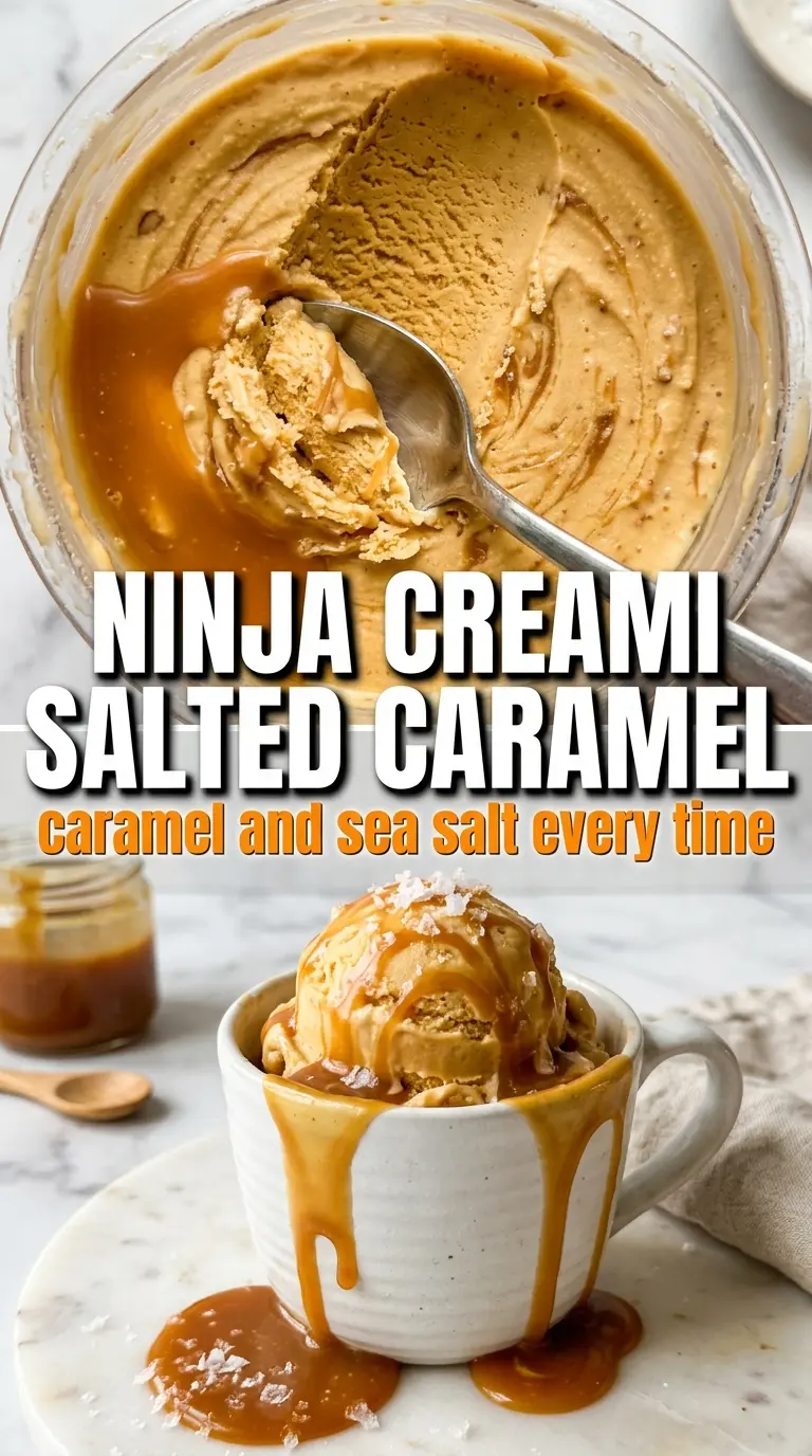 Ninja Creami salted caramel ice cream creamy caramel dessert