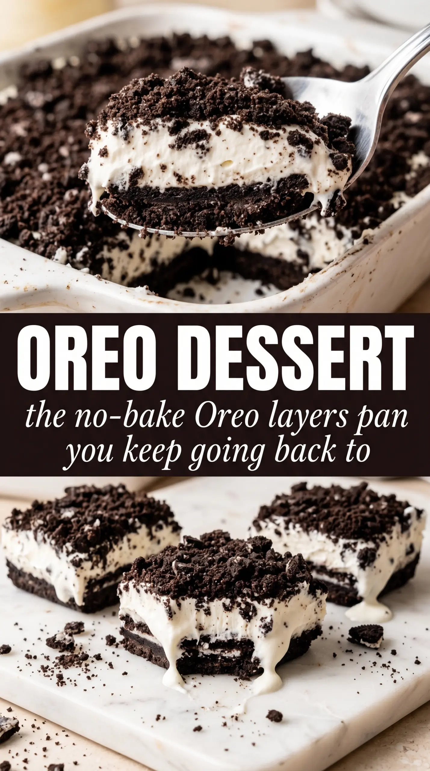 Oreo dessert creamy layered no-bake