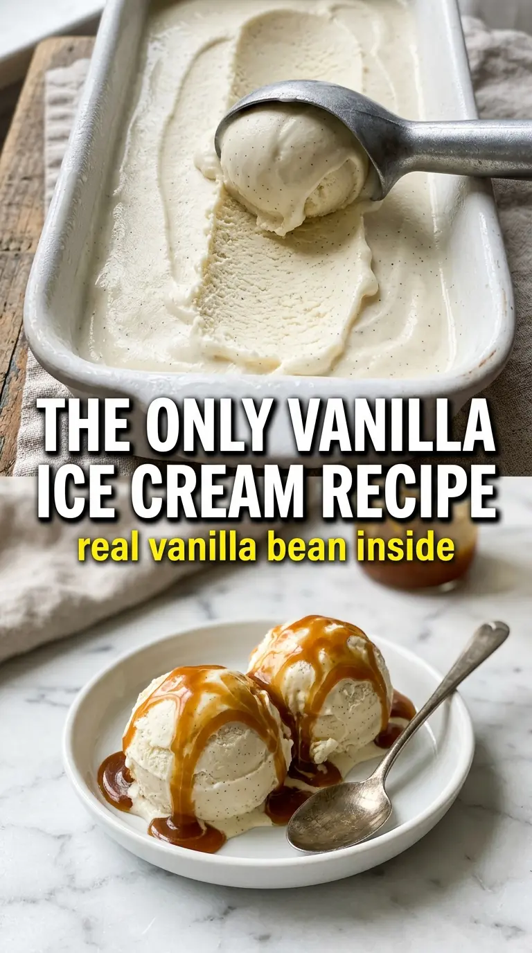 Scoop of homemade ice cream in a bowl