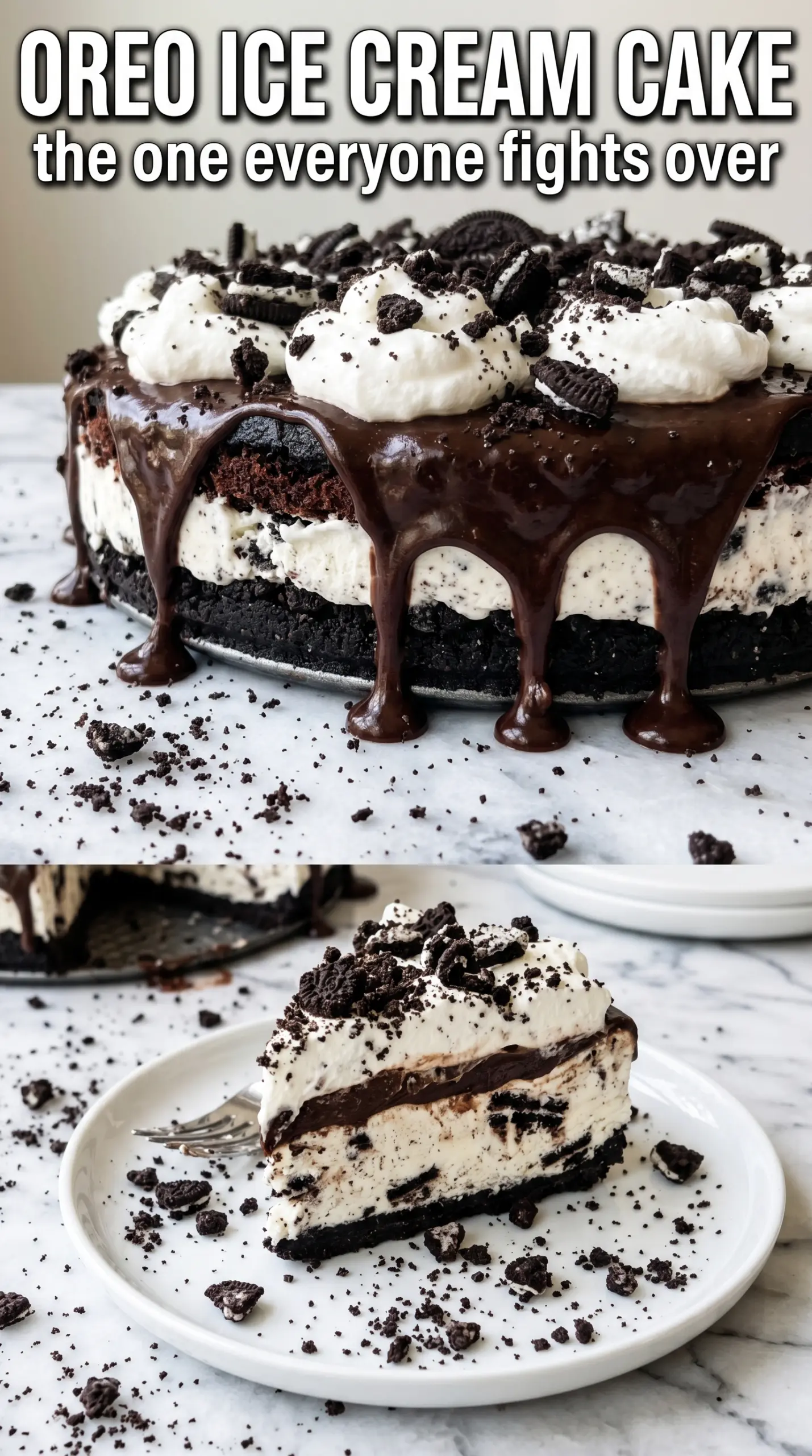 Oreo ice cream cake cookies and cream chocolate