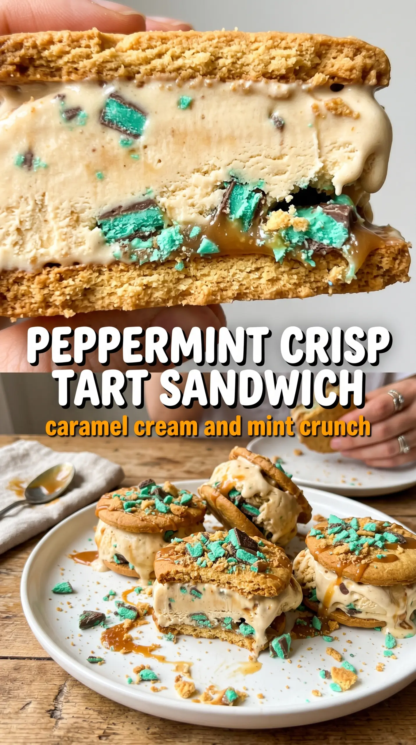 Peppermint Crisp Tart Ice Cream Sandwiches chocolate mint cool mint dessert