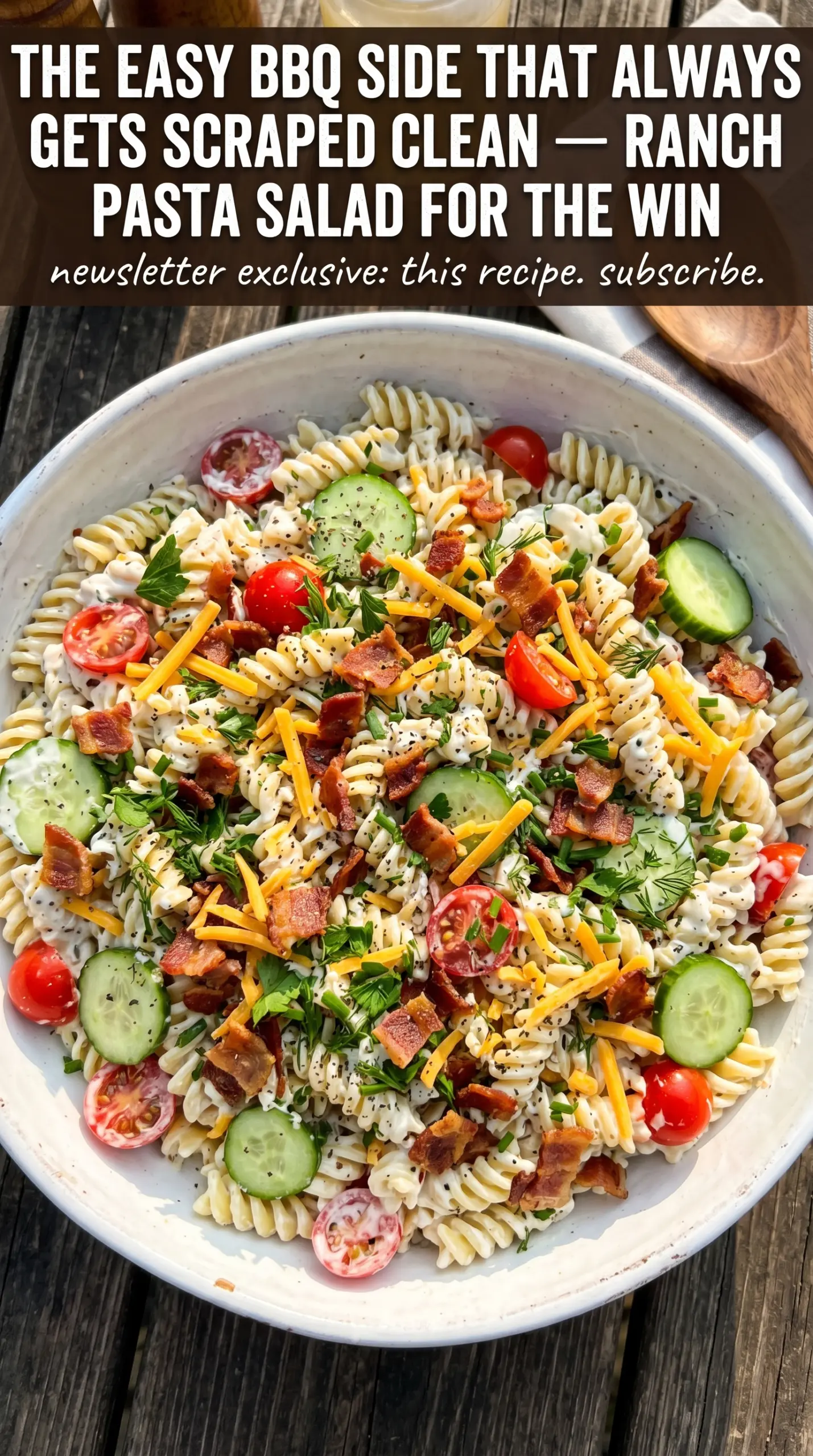 Ranch pasta salad creamy bacon cheddar