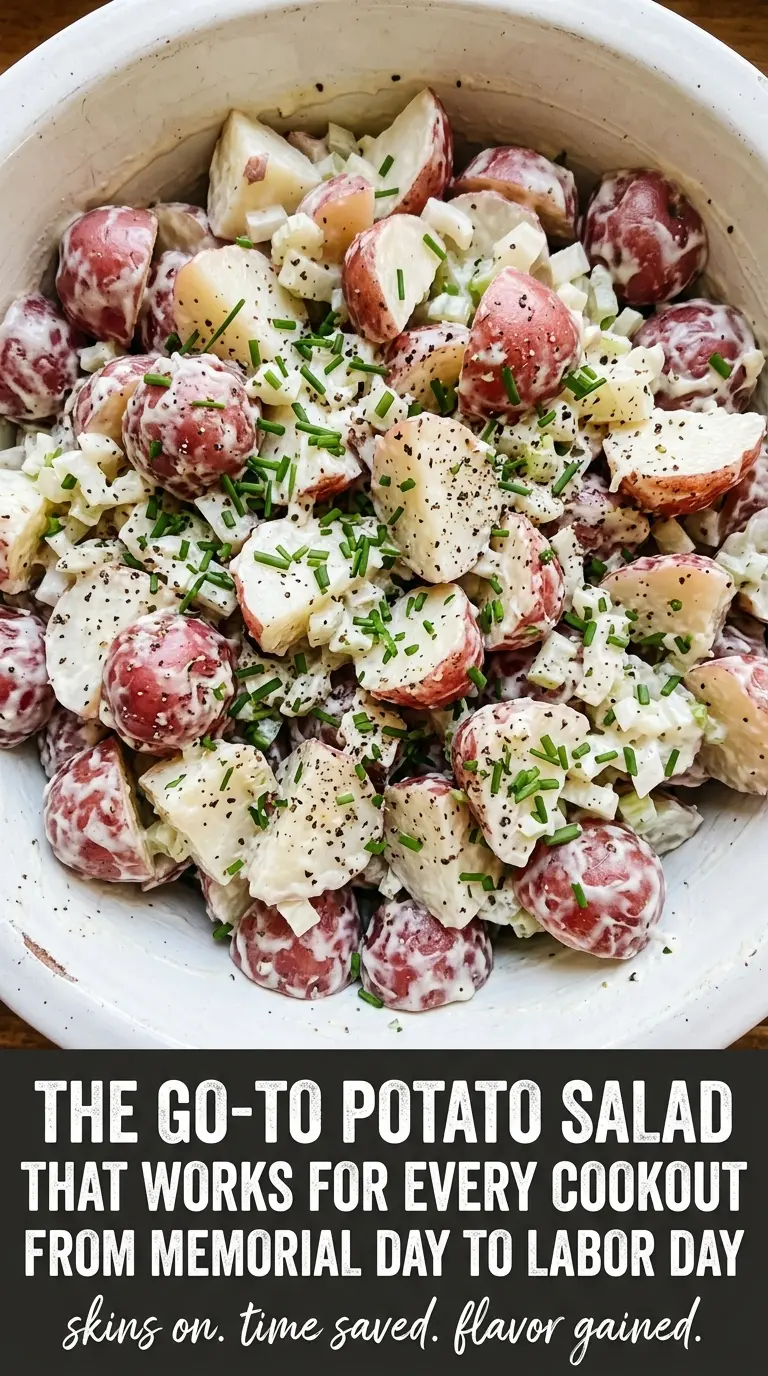 red potato salad creamy skin-on rustic