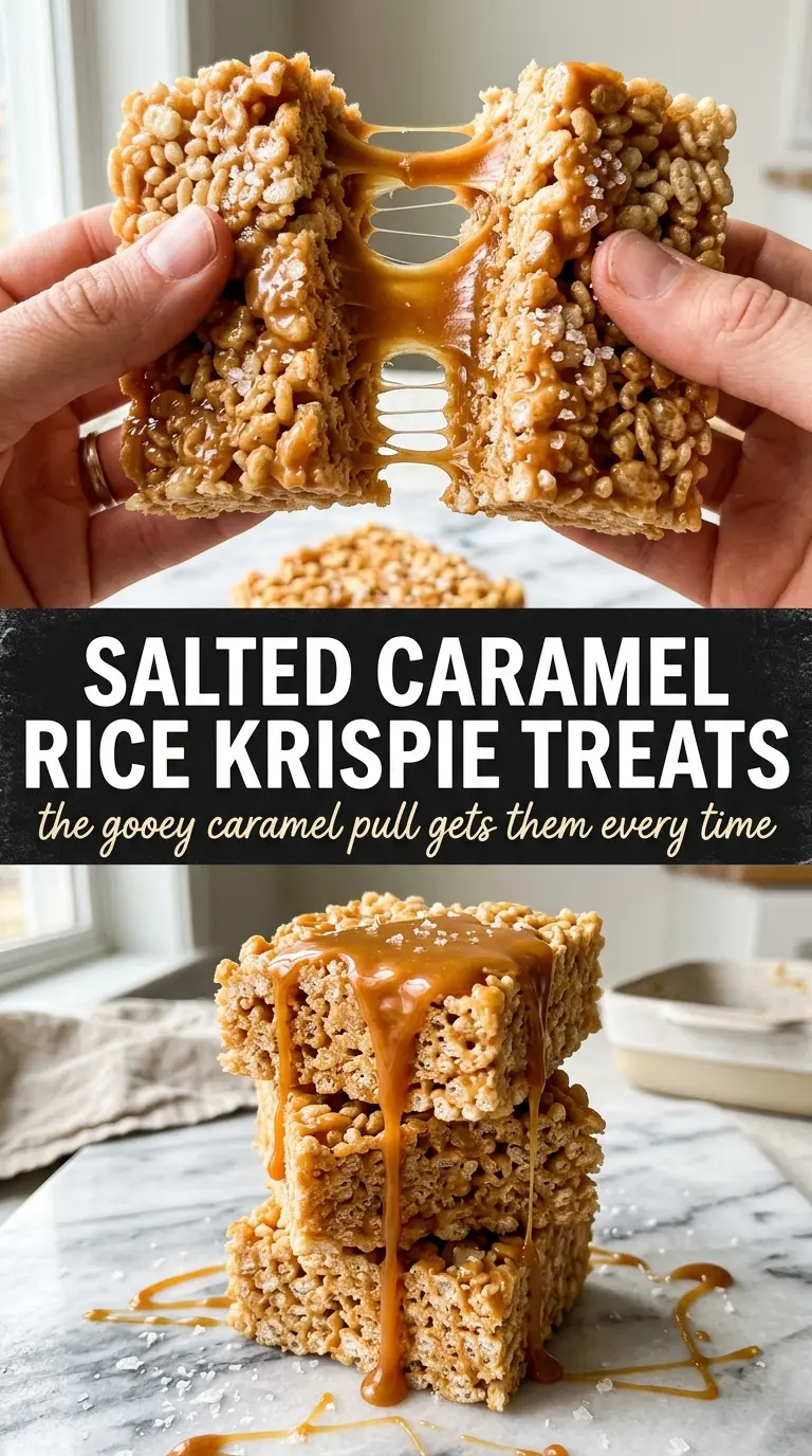 Salted caramel Rice Krispie treats chewy caramel bars