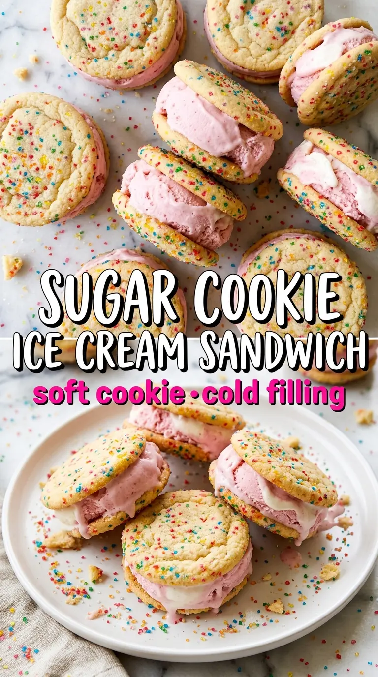 Sugar Cookie Ice Cream Sandwiches soft buttery sprinkles