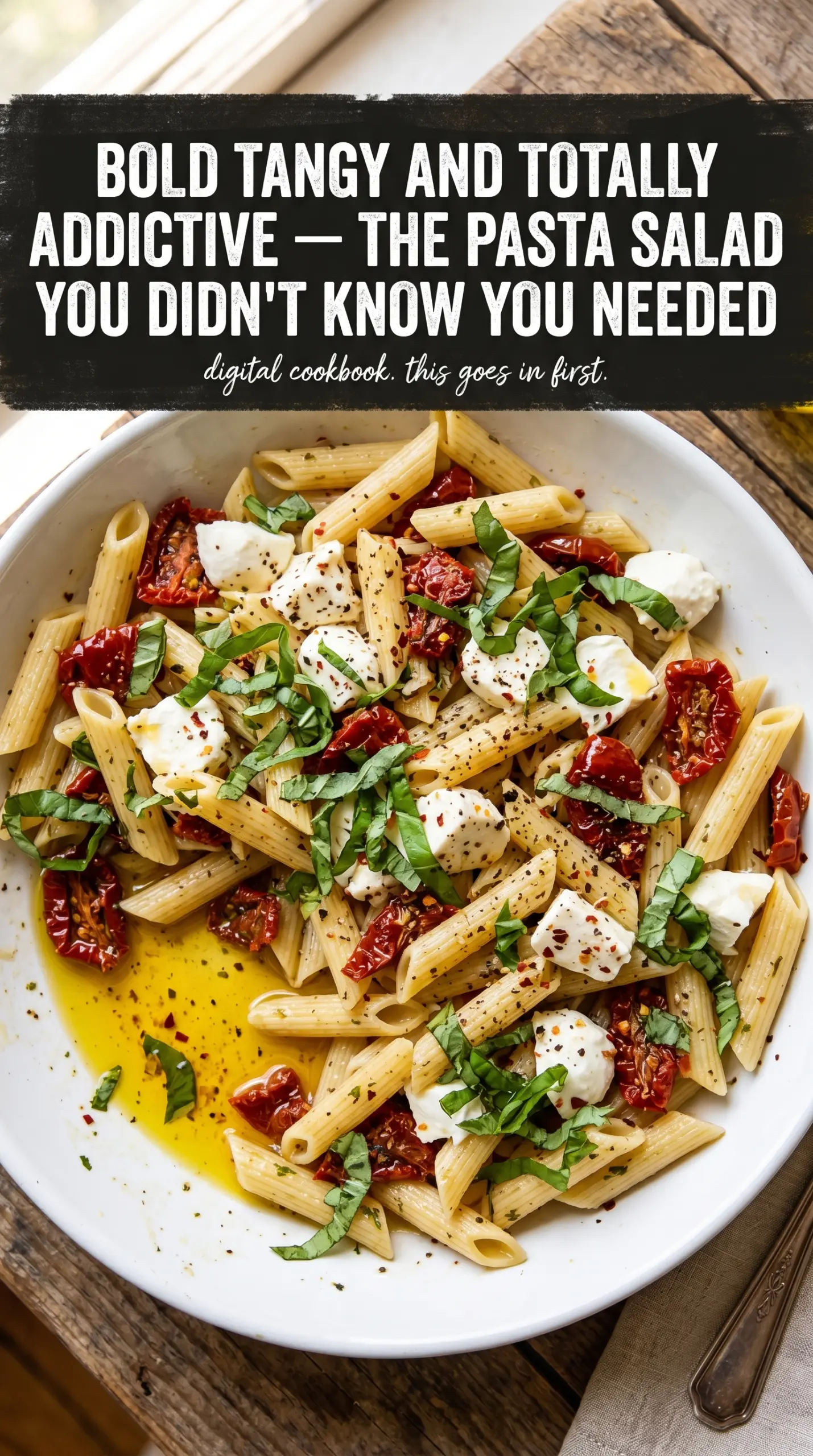 Sun-Dried Tomato Pasta Salad Mediterranean feta spinach