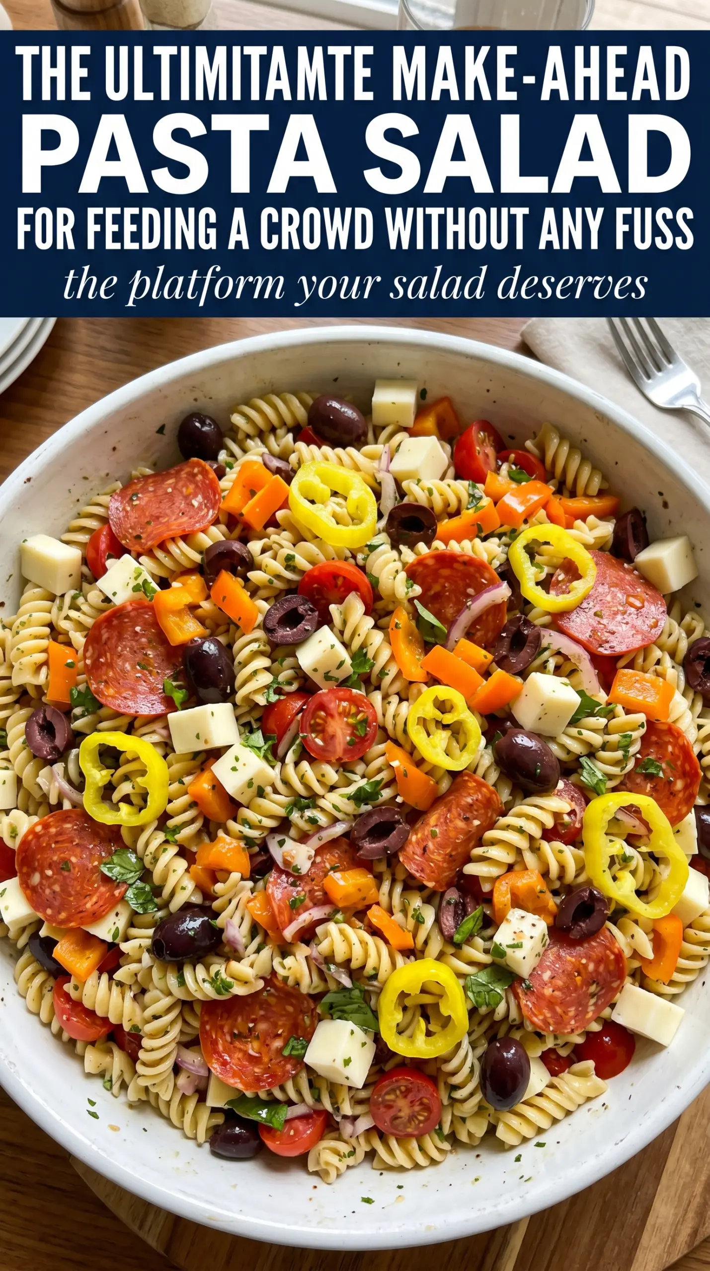 Supreme Pasta Salad colorful loaded