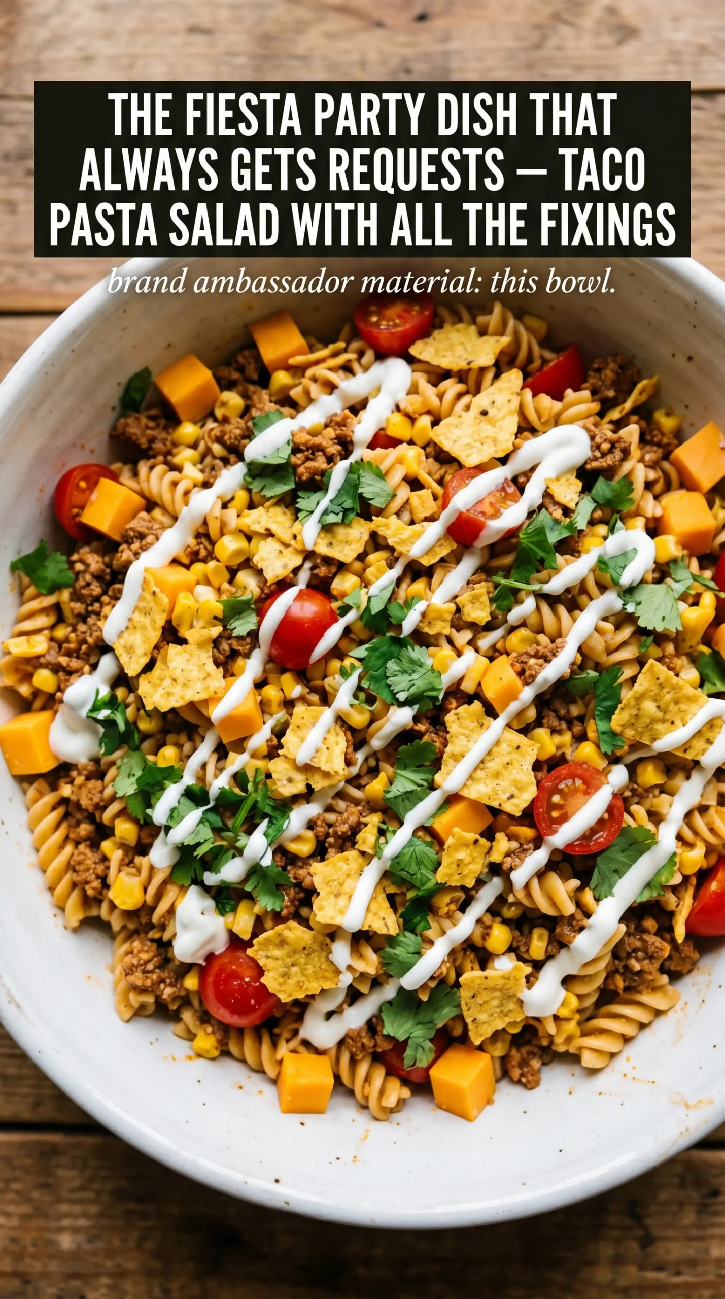 Taco Pasta Salad creamy Tex-Mex pasta bowl