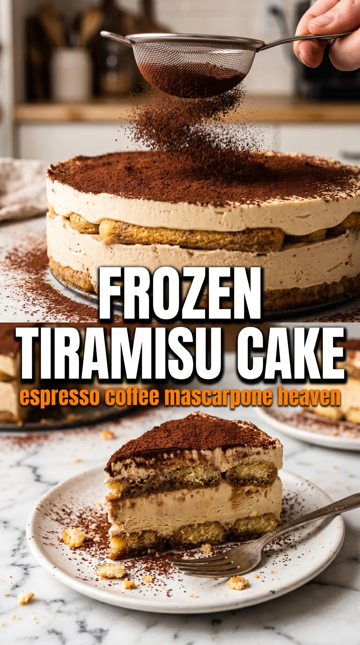 Tiramisu Ice Cream Layer Cake espresso mascarpone cocoa