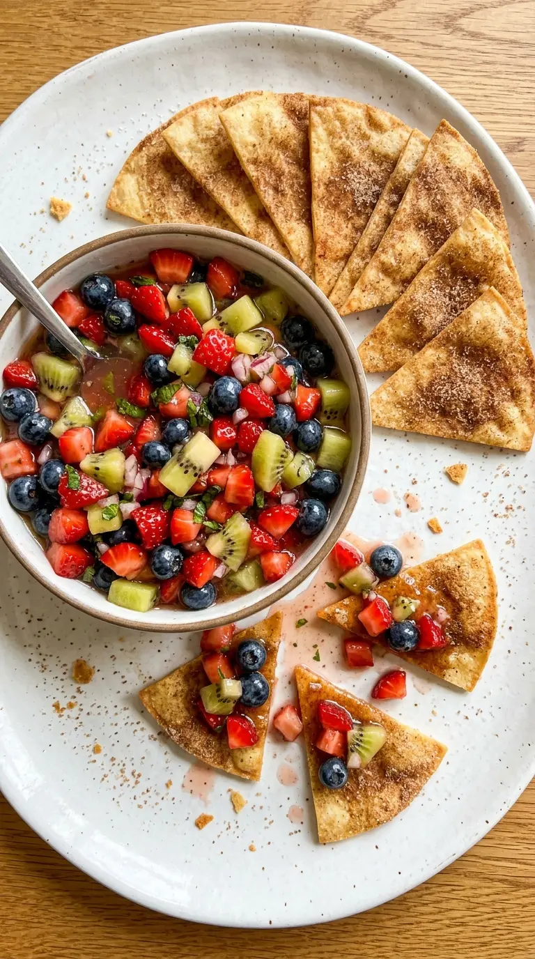 4th of July fruit salsa, red white blue