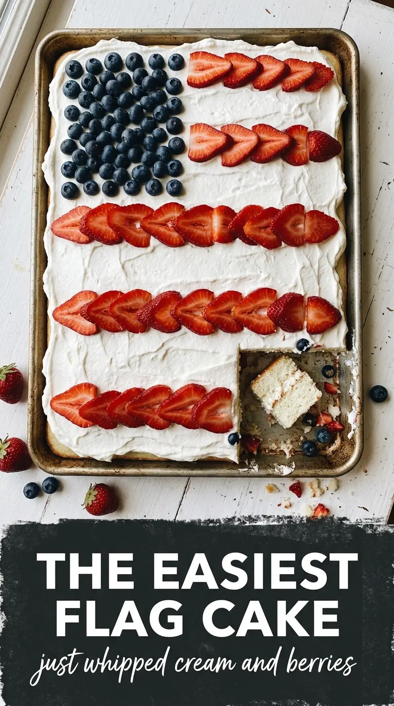 American Flag Cake patriotic sheet cake