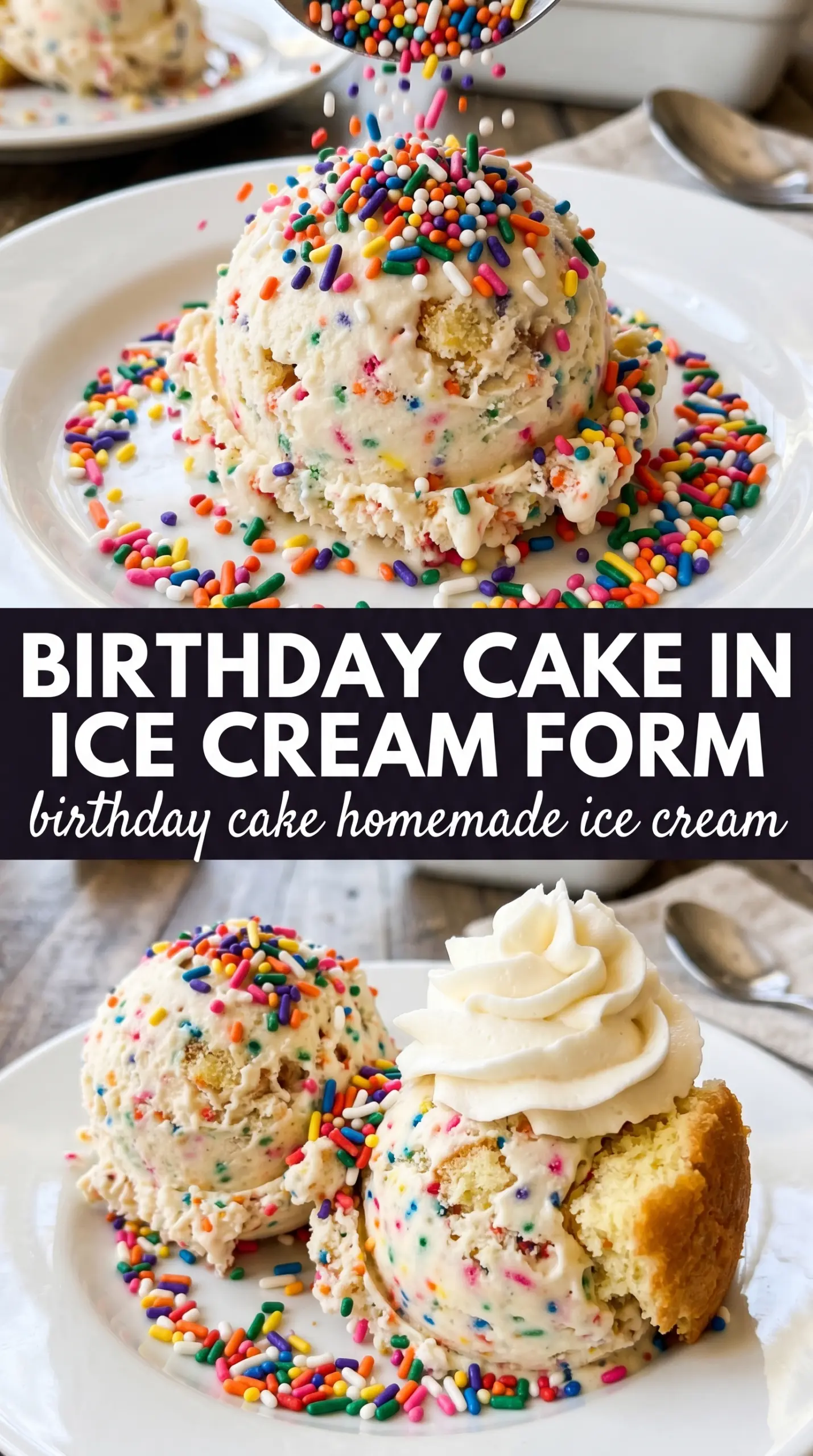 Birthday Cake Homemade Ice Cream creamy sprinkle-studded