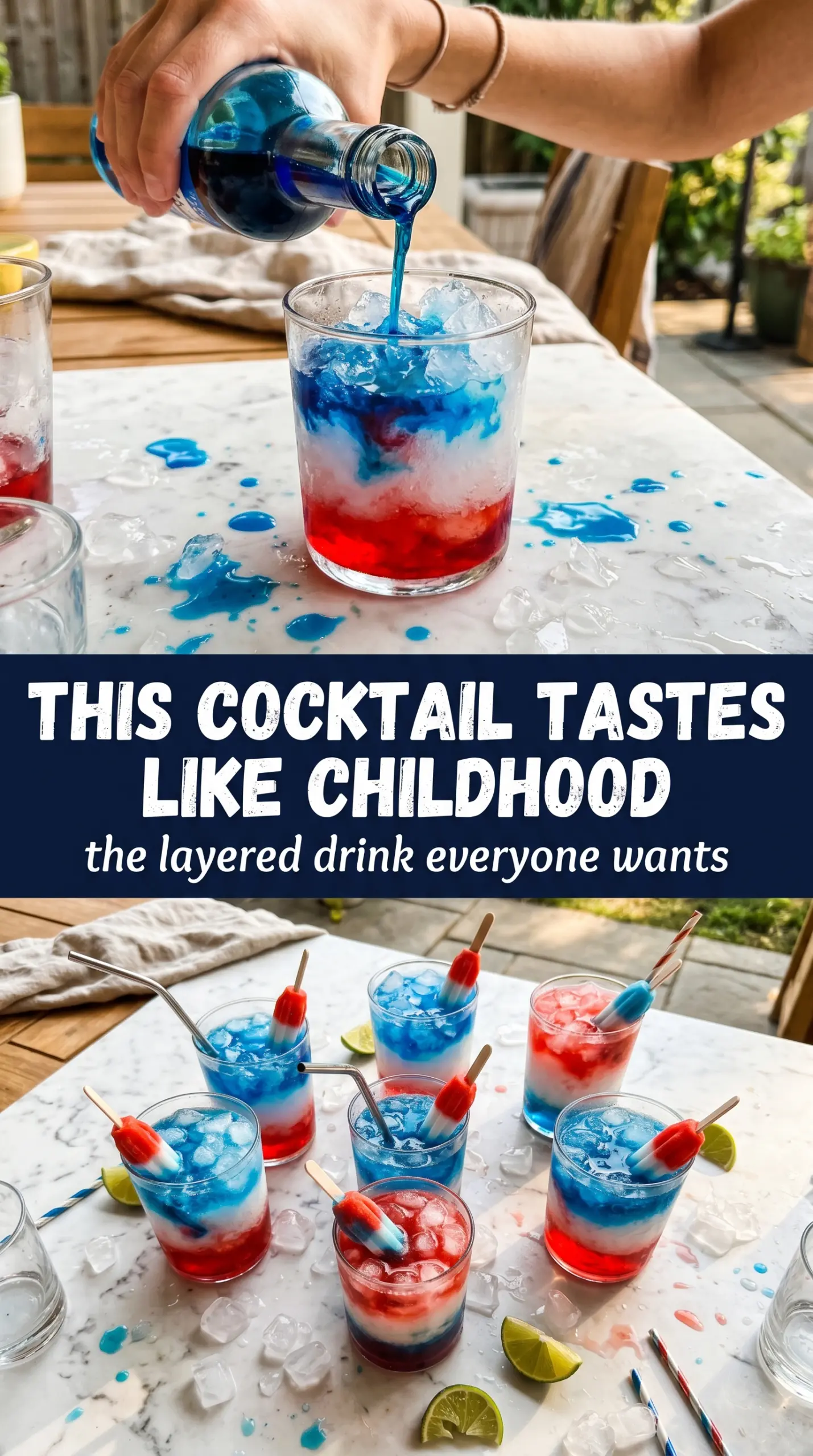 Bomb Pop Cocktail layered patriotic cocktail