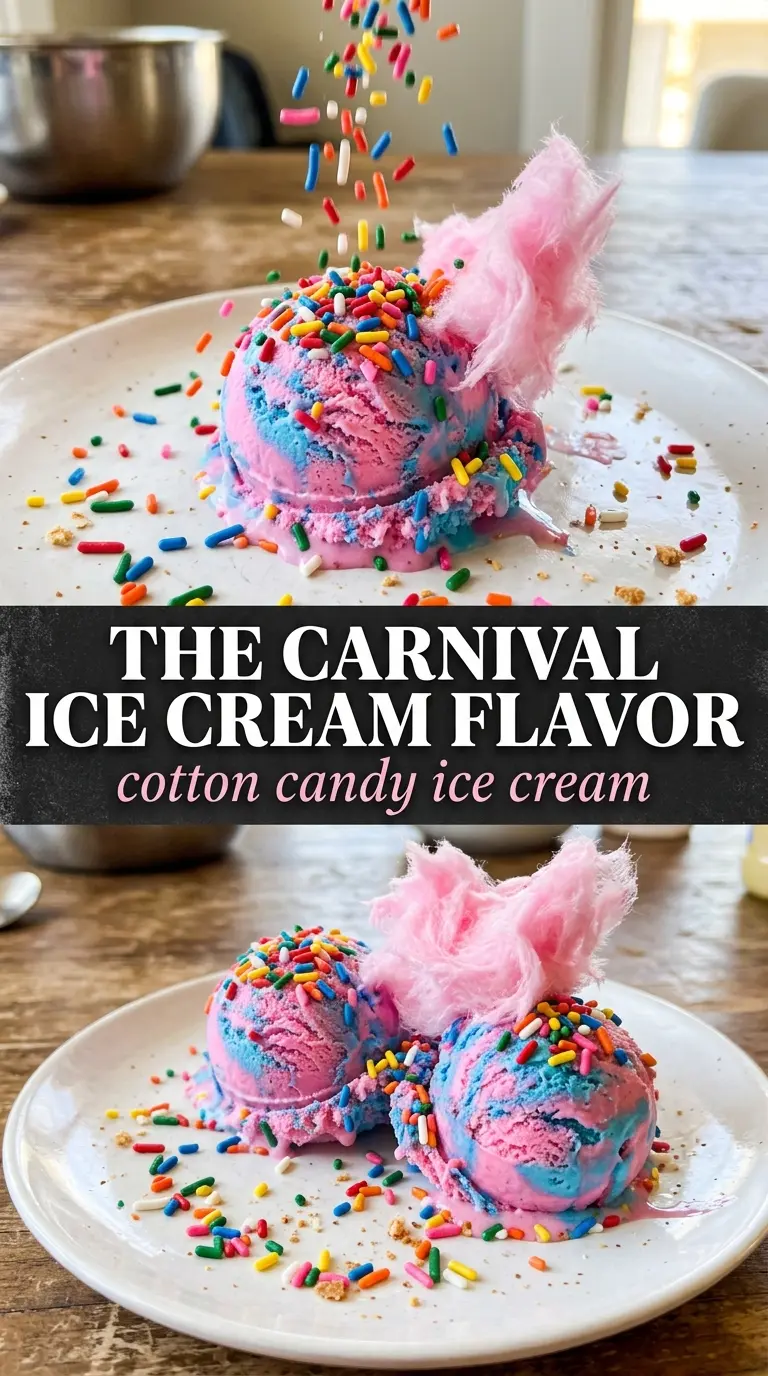 Cotton Candy Ice Cream pink blue swirl