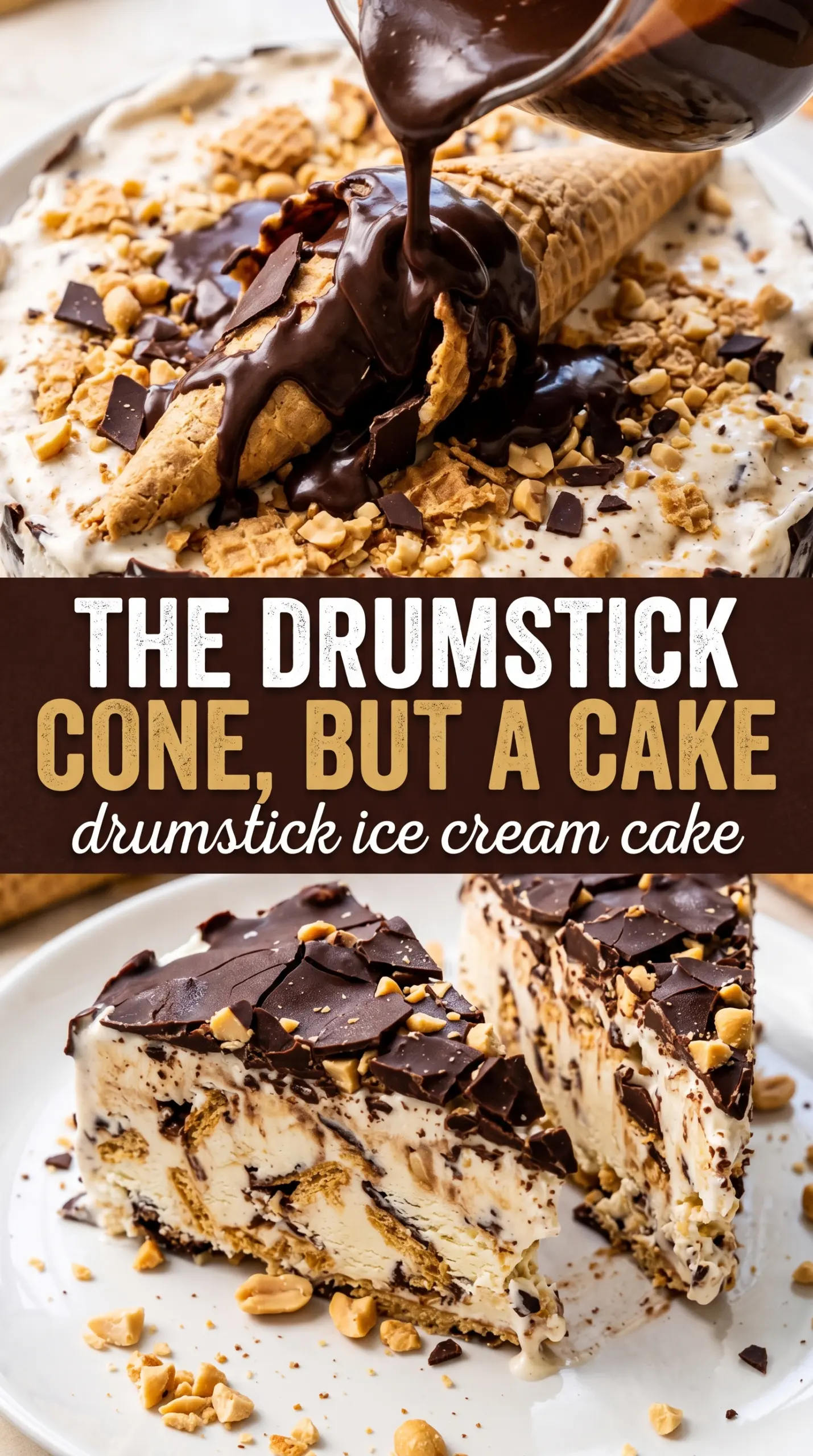 Drumstick ice cream cake crunchy caramel chocolate