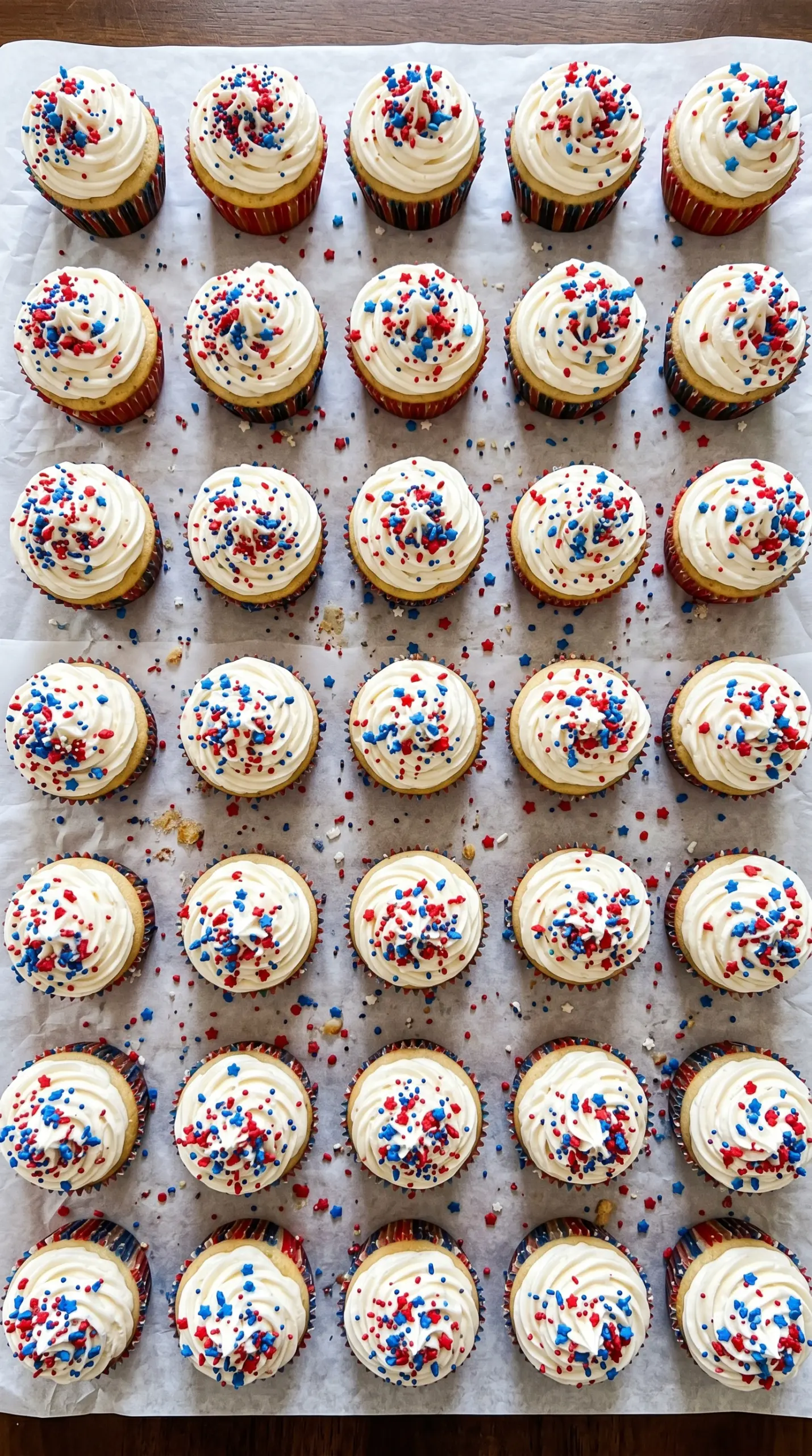 Fireworks Cupcakes red white blue buttercream