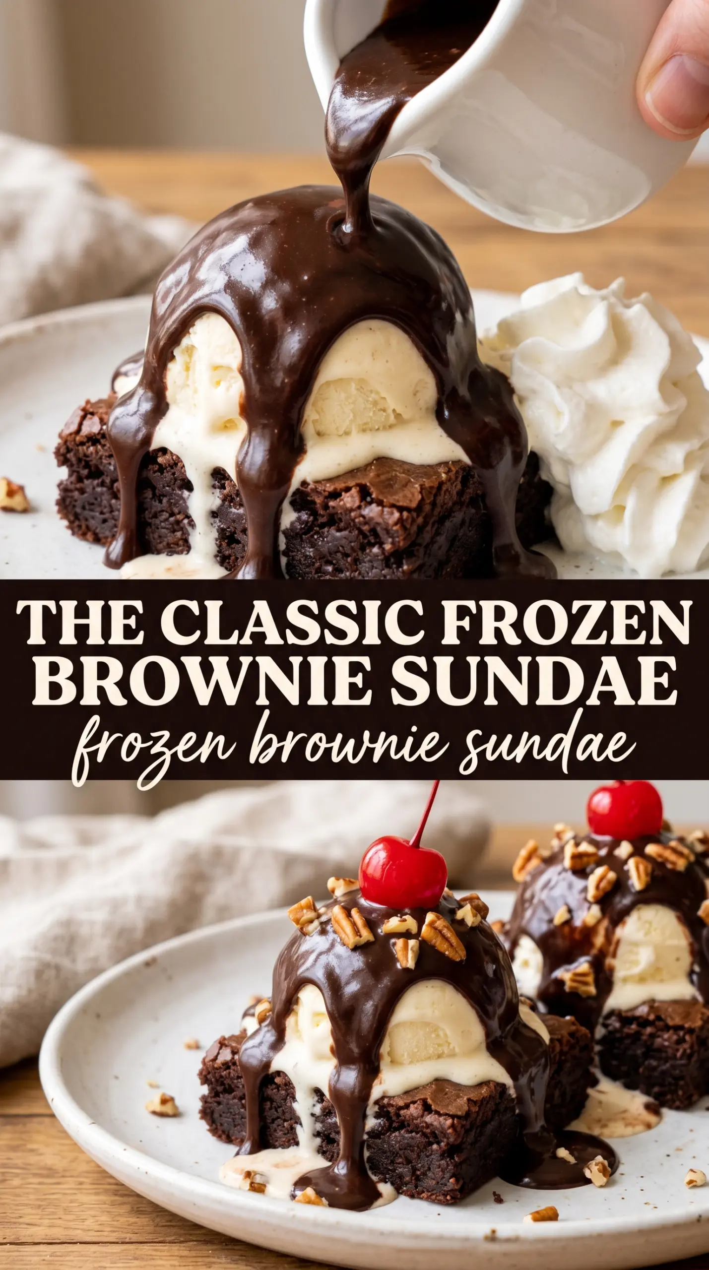 Frozen Brownie Sundae rich fudgy layers