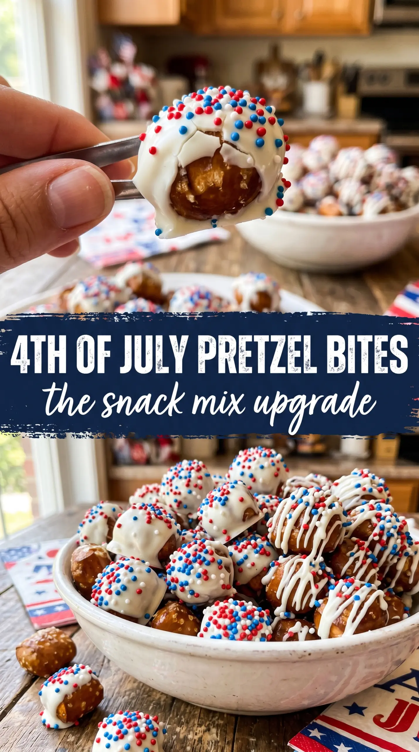 Patriotic Pretzel Bites red white blue festive
