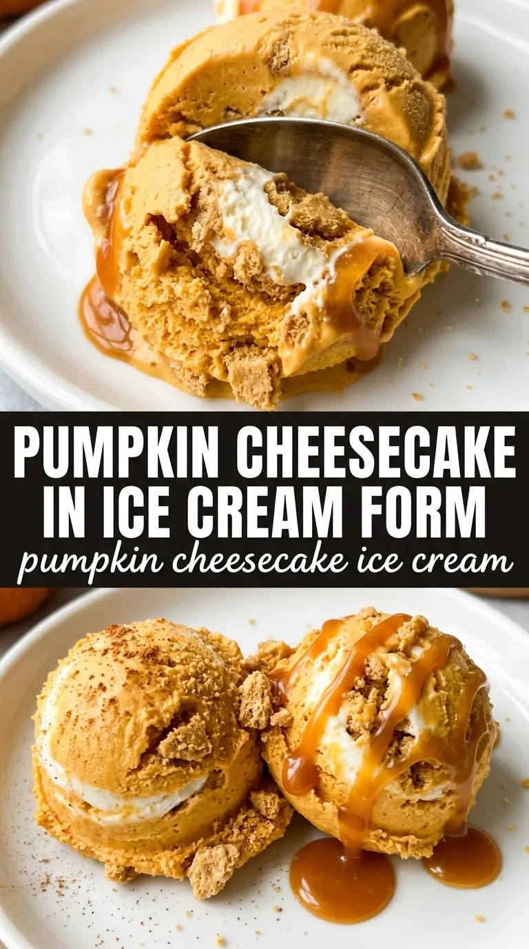 Pumpkin Cheesecake Ice Cream creamy swirls crunchy graham
