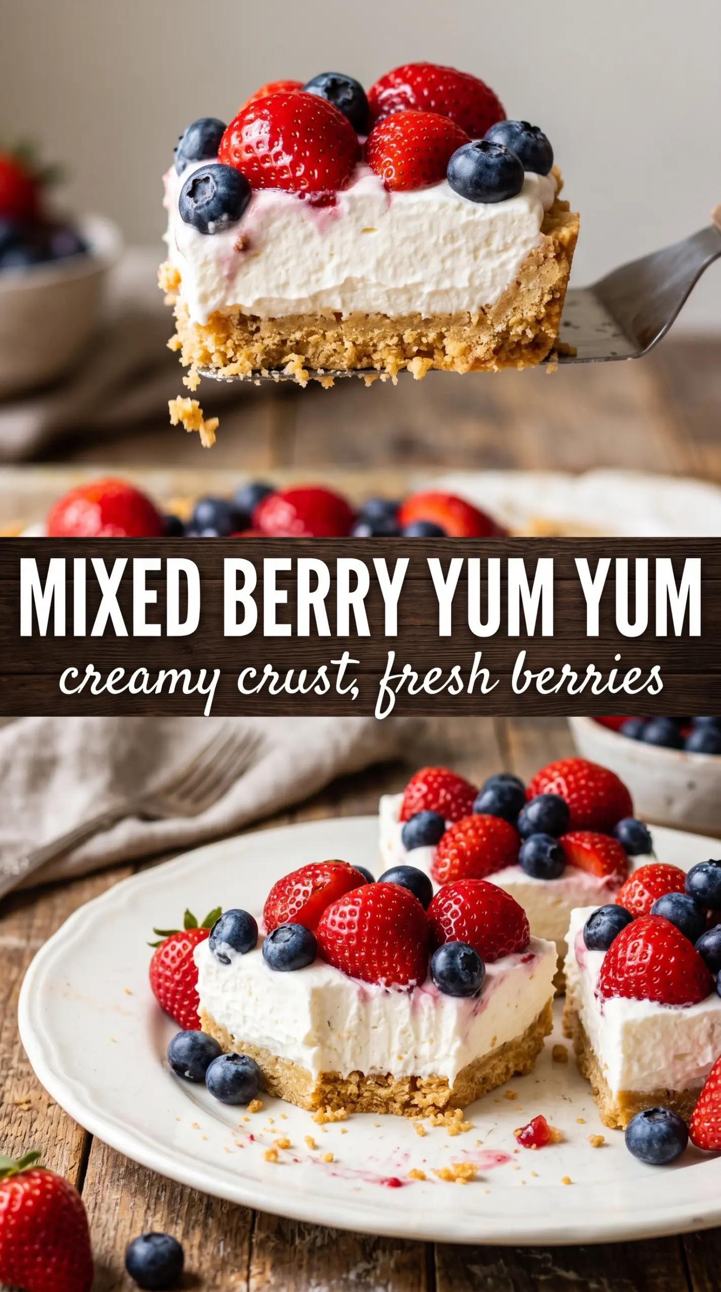 Red, White and Blue Mixed Berry Yum Yum creamy berry layers
