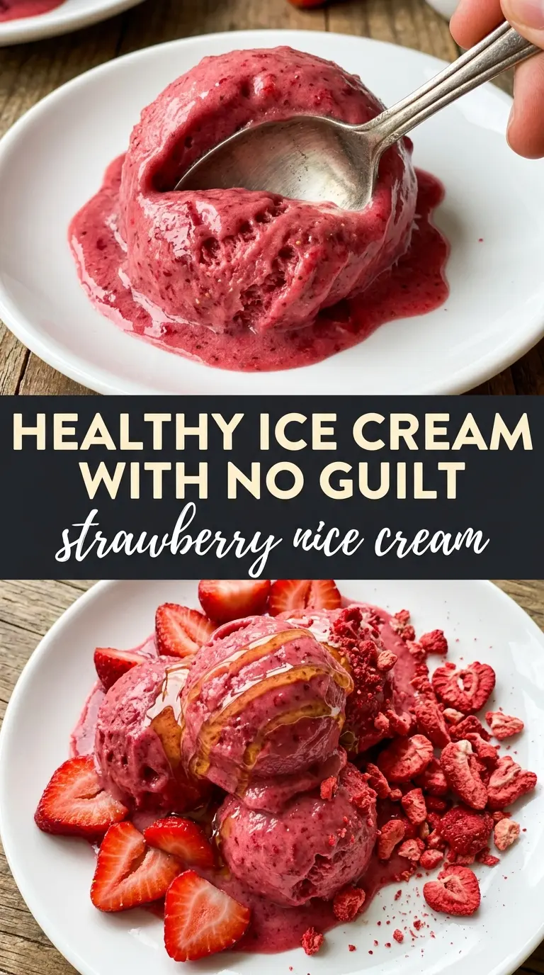 Strawberry Nice Cream creamy pink frozen dessert